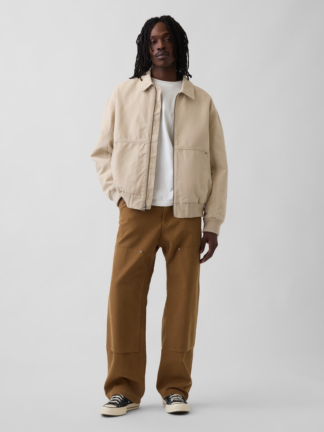 Gap Erkek Kahverengi '90S Loose Kanvas Double-Knee Carpenter Pantolon