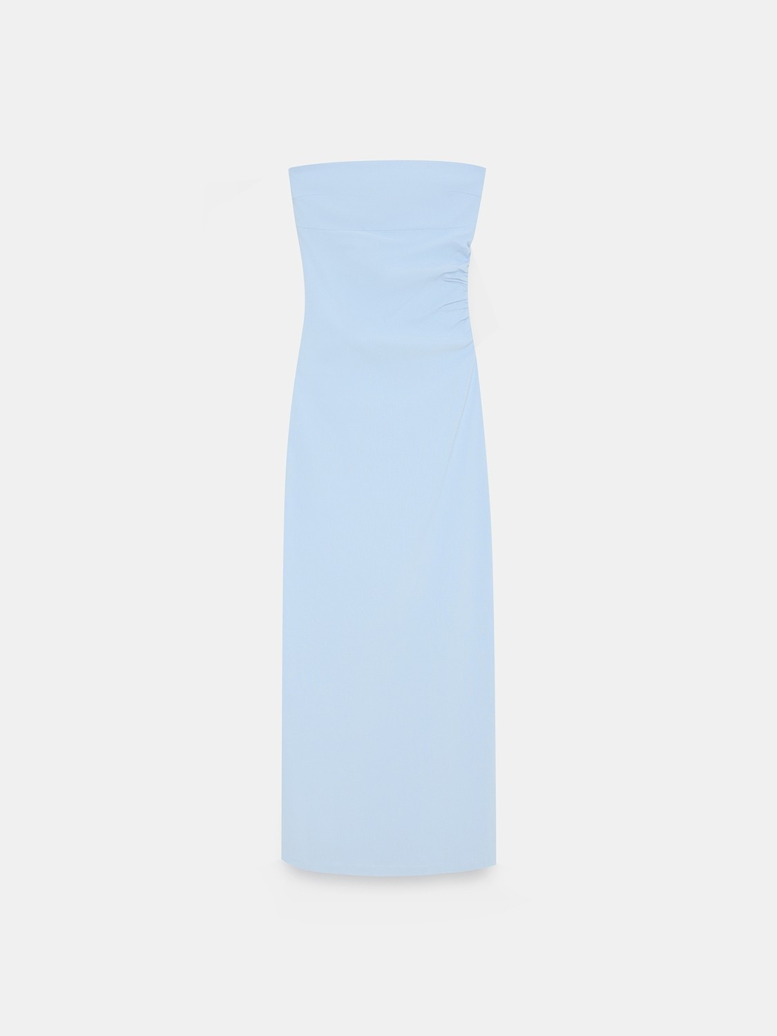 Dilvin 91368 Straplez Midi Elbise-Koyu Kahve görsel 5