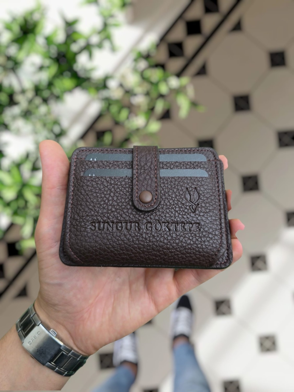 Visso Leather Visso 8600 Hakiki Deri Çıtçıtlı Akordeon Kartlık Kimlik ve Kağıt Para Bölmeli Kişiye Isme Özel Bay Bayan Çanta Yeni Ürün