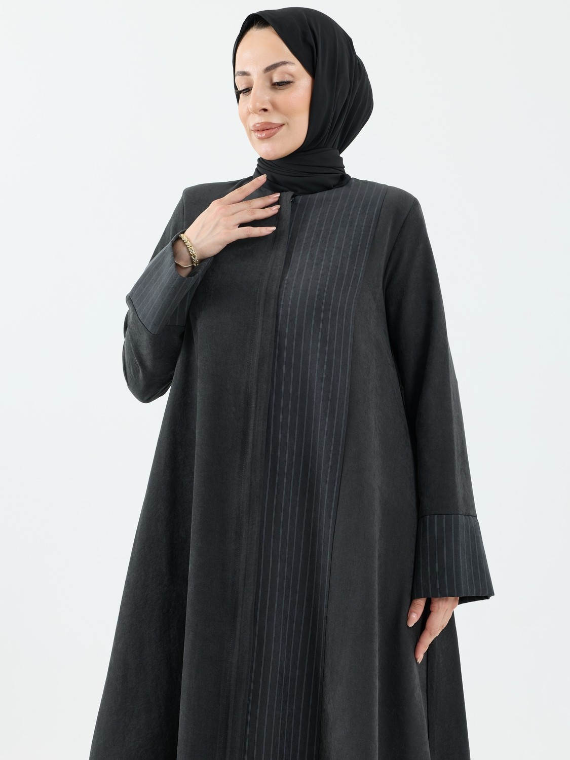 Kadeem Giyim Dilara Cupra Abaya Siyah - 1025 görsel 7