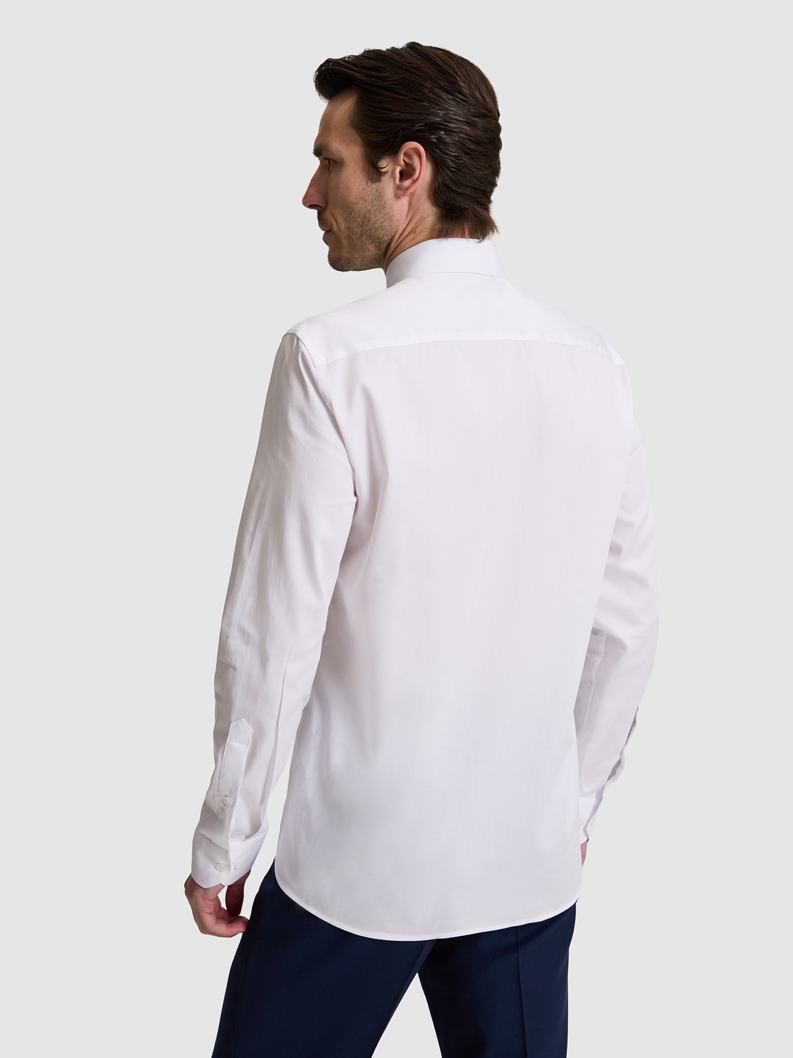 Cacharel Beyaz Slim Fit %100 Pamuk Klasik Yaka Basic Gömlek 50328756 VR013 görsel 5