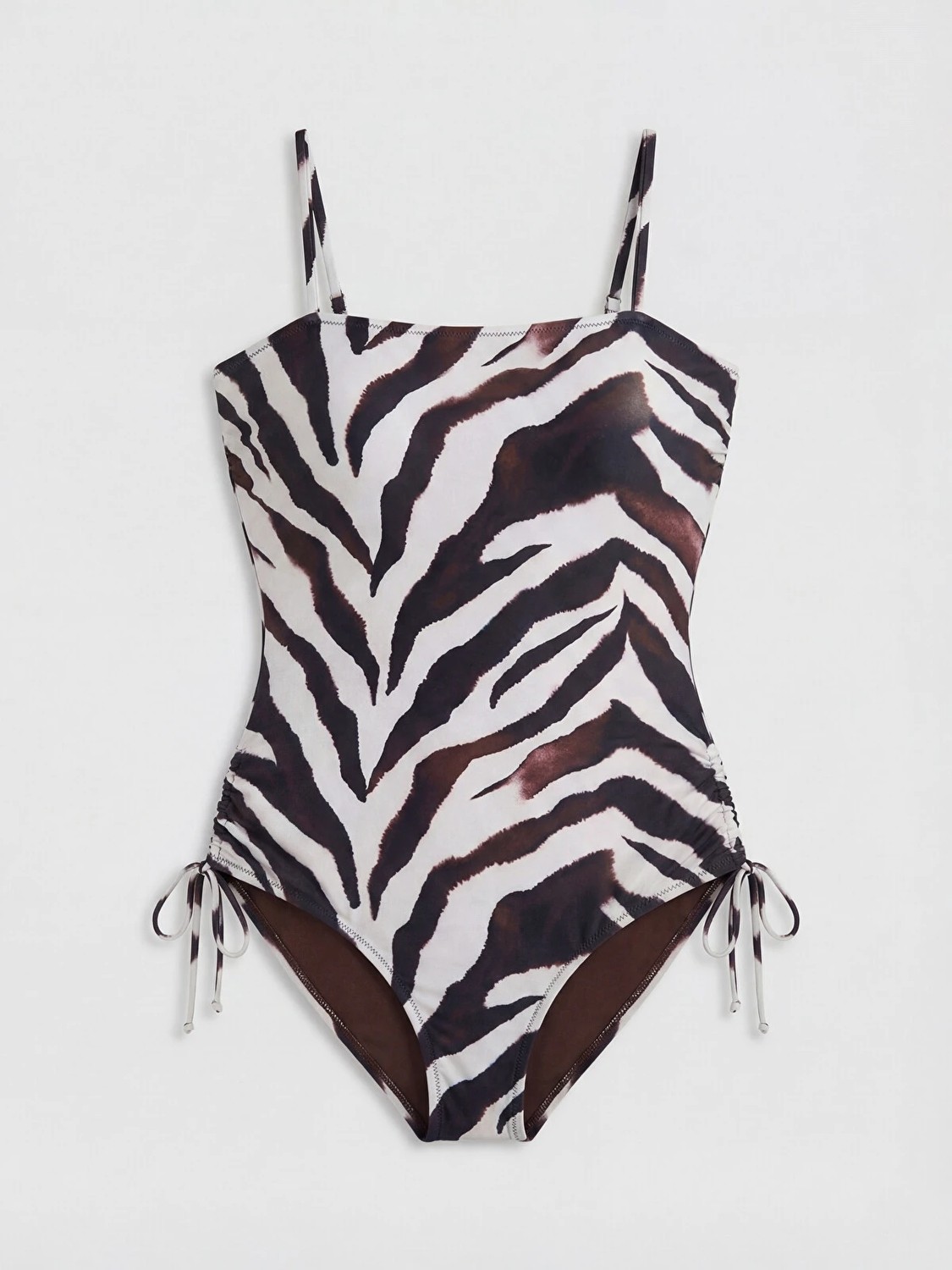 LC Waikiki Yeni Sezon Kare Yaka Zebra Desenli Kadın Mayo görsel 2