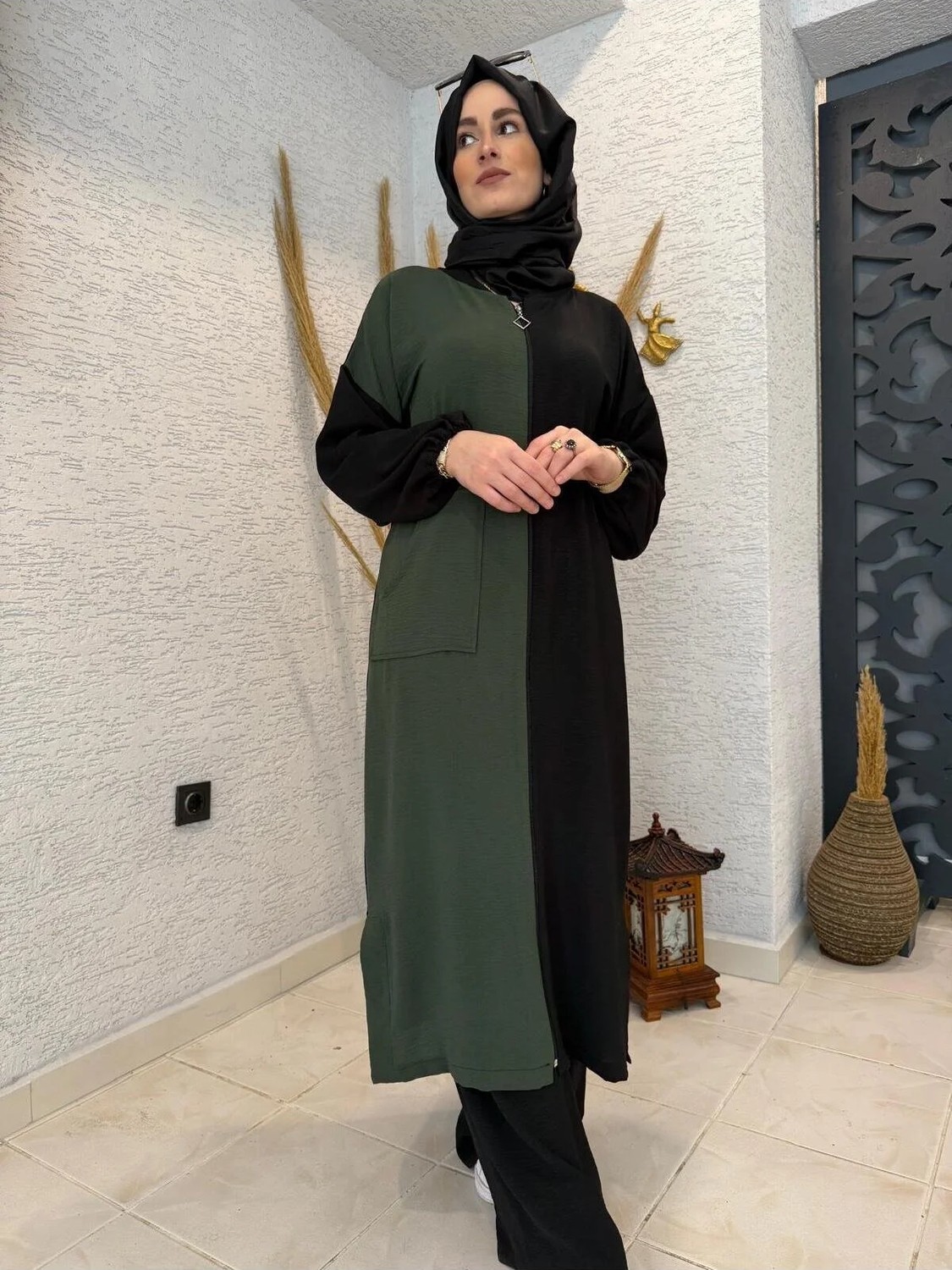 Aysun Aydemiryazlık Yeşil/siyah Tesettür Eşofman Takım görsel 3