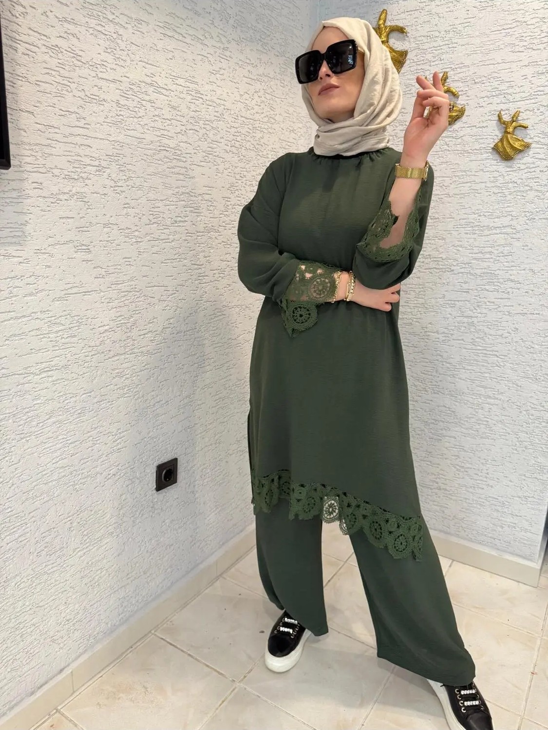 Aysun Aydemir Yazlık Dantel Detaylı Ikili Takım görsel 4