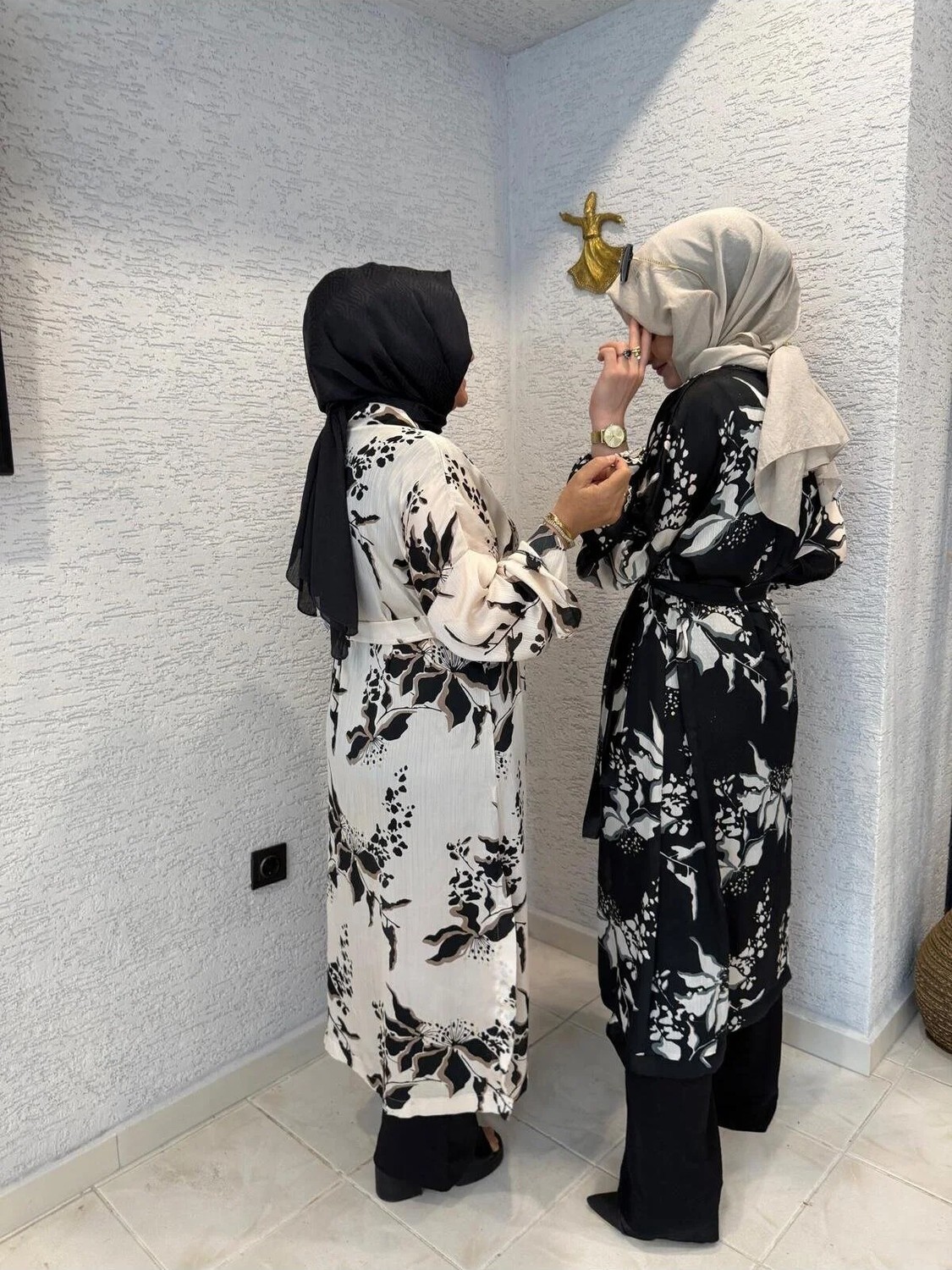 Aysun Aydemir Desenli Yazlık Tesettür Kimono görsel 6