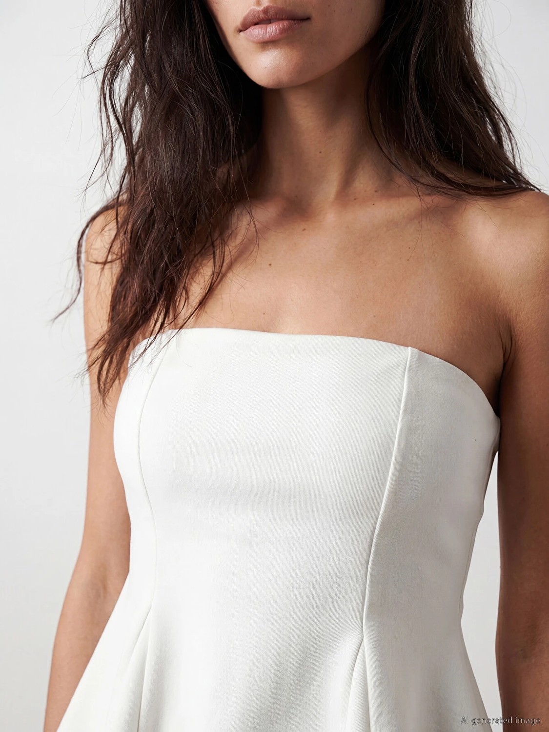 LC Waikiki Yeni Sezon Straplez Yaka Peplum Korse Bluz görsel 3