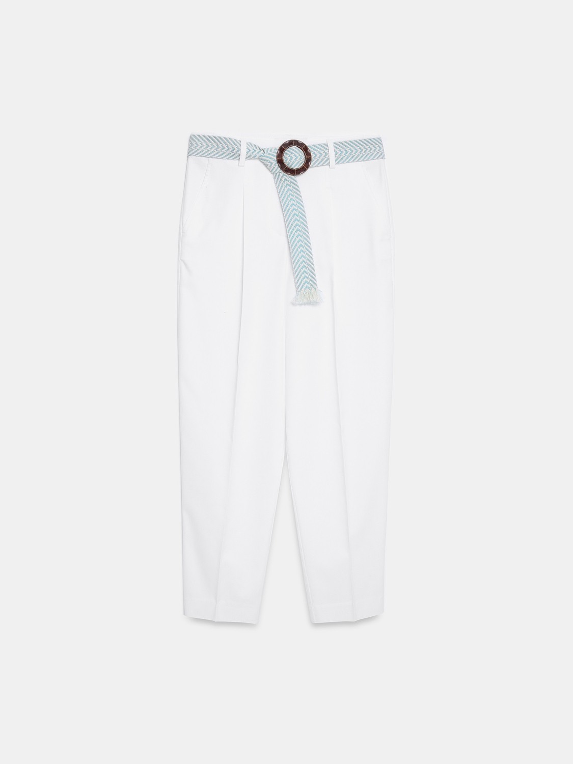 Dilvin 72735 Kemerli Pensli Pantolon-Camel görsel 4