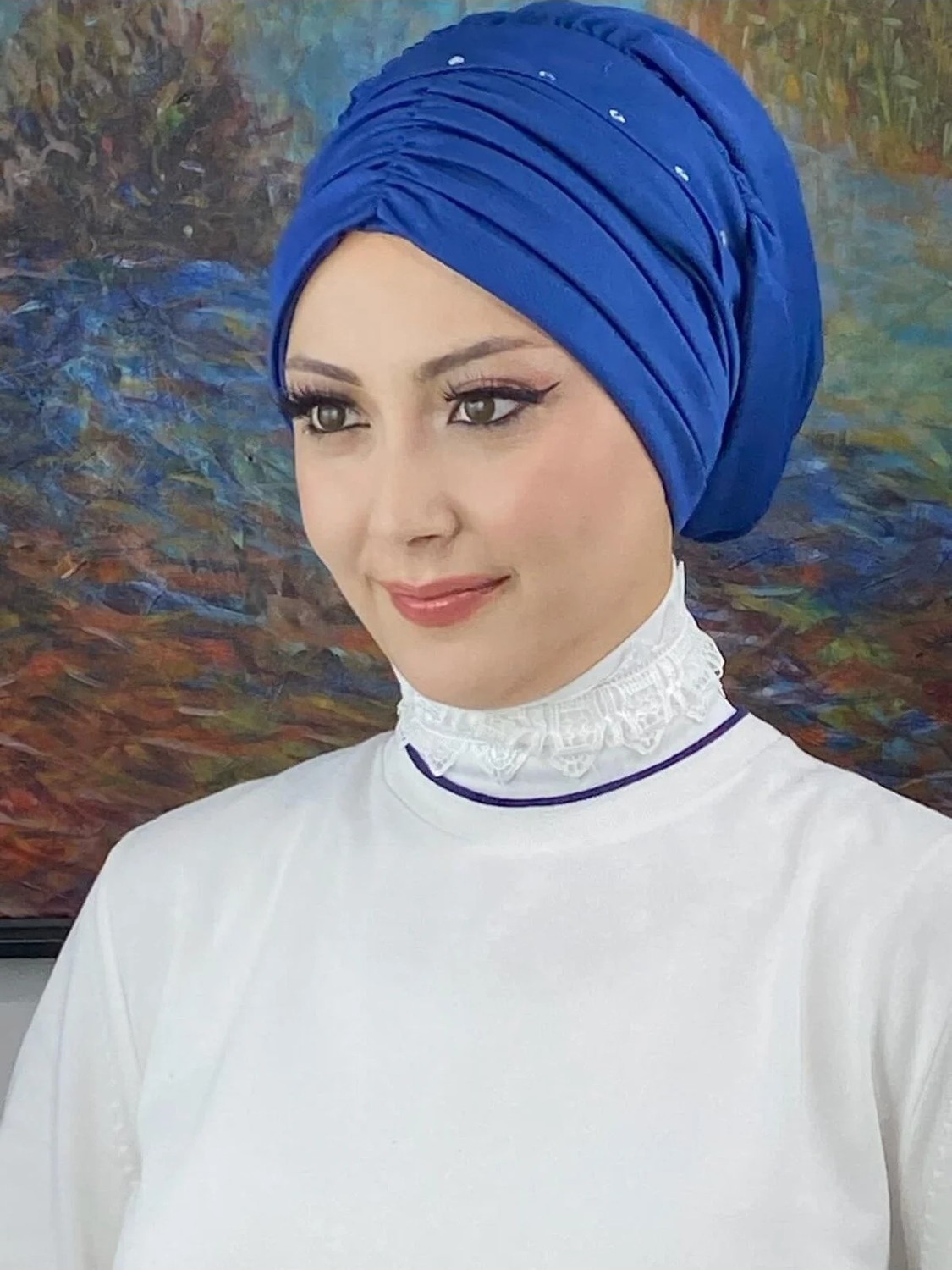 Butik Ambar Büzgülü Günlük Bone Şal