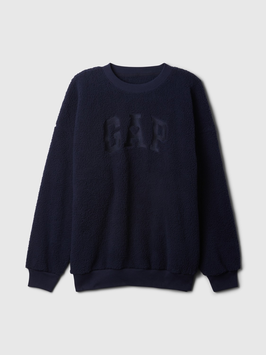 Gap Kadın Lacivert Gap Logo Oversize Sherpa Kalpli Sweatshirt görsel 2