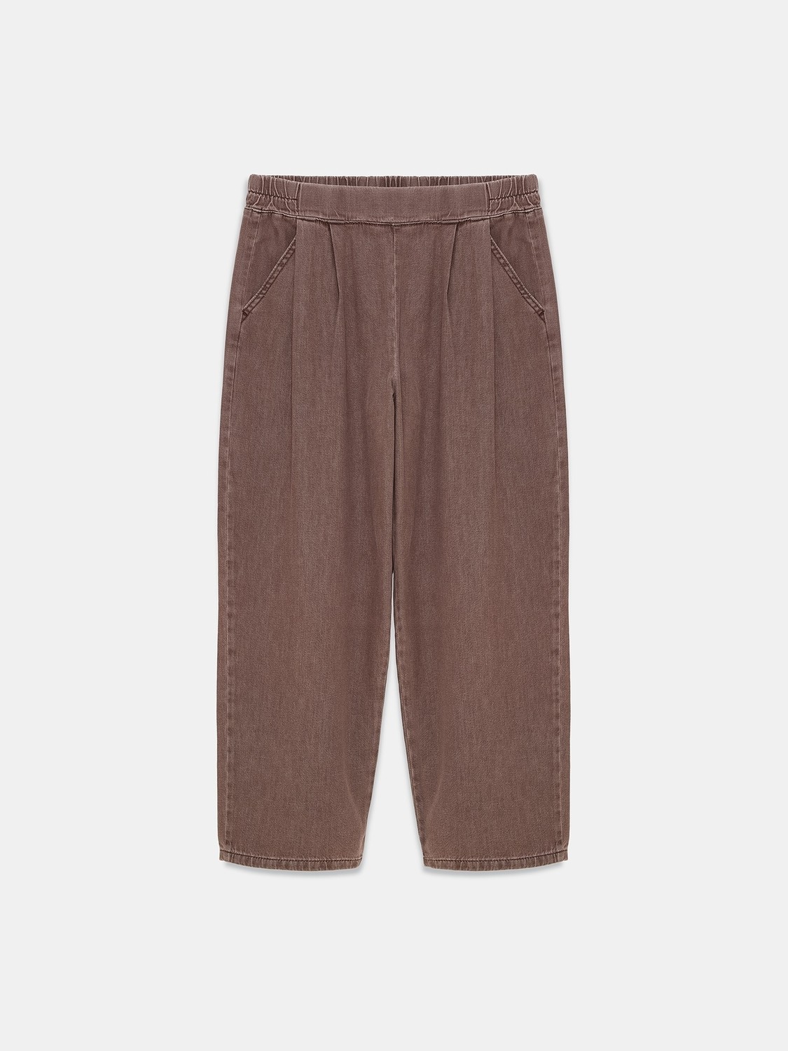 Dilvin 72349 %100 Pamuk Beli Lastikli Jean-Kahve görsel 5