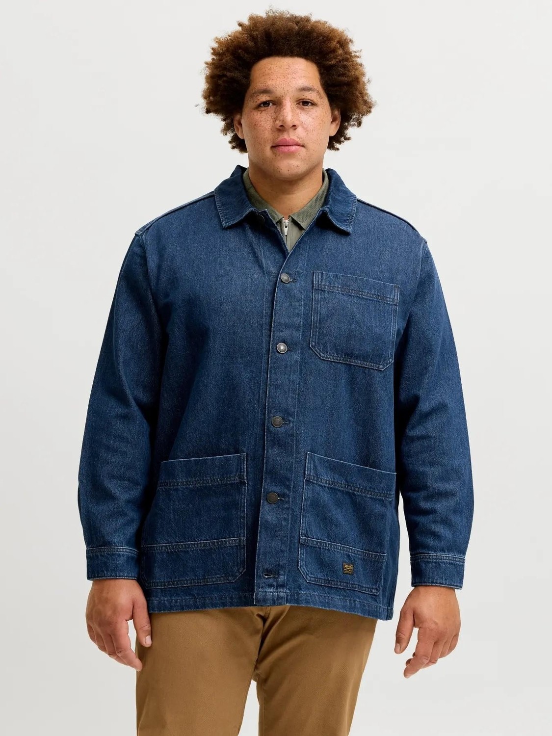 Jack & Jones Jack Jones Bluderry Denim Owershırt Büyük Beden Erkek Jean Ceket 12308545