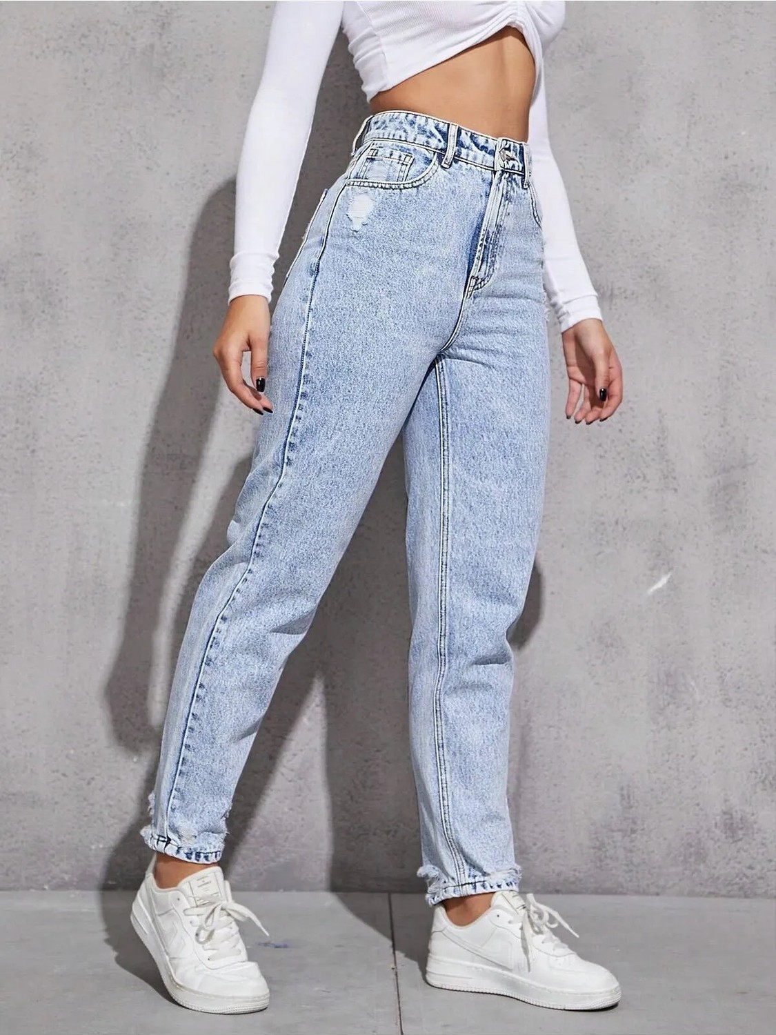 Noxter Kadın Denim Pantolon Yıpratmalı görsel 6