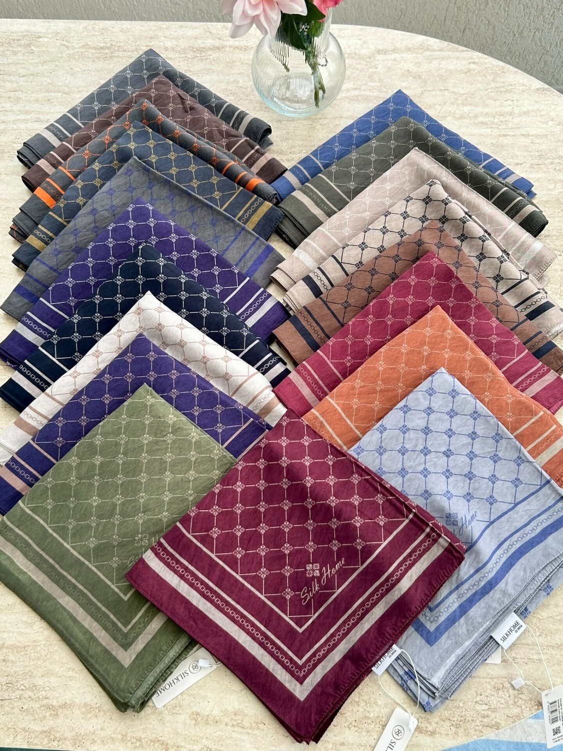 Silk Home Olinda Eşarp Lacivert-Ekru görsel 2