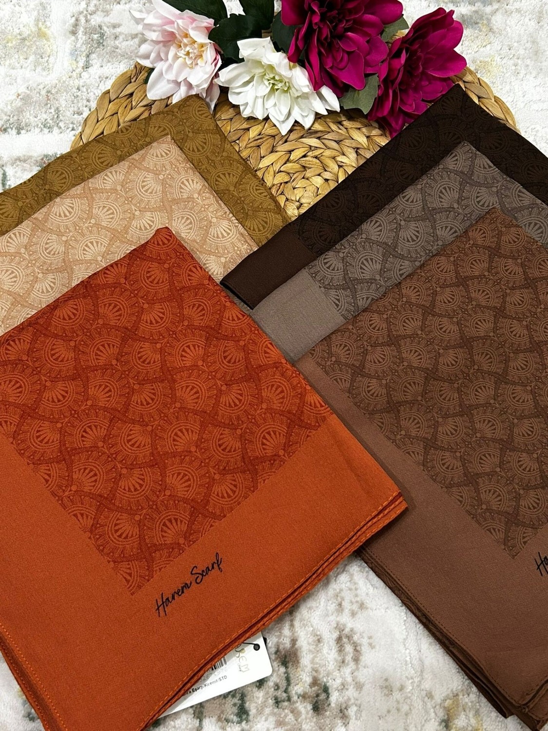 Harem Scarf Gold Sahra Eşarp Kiremit