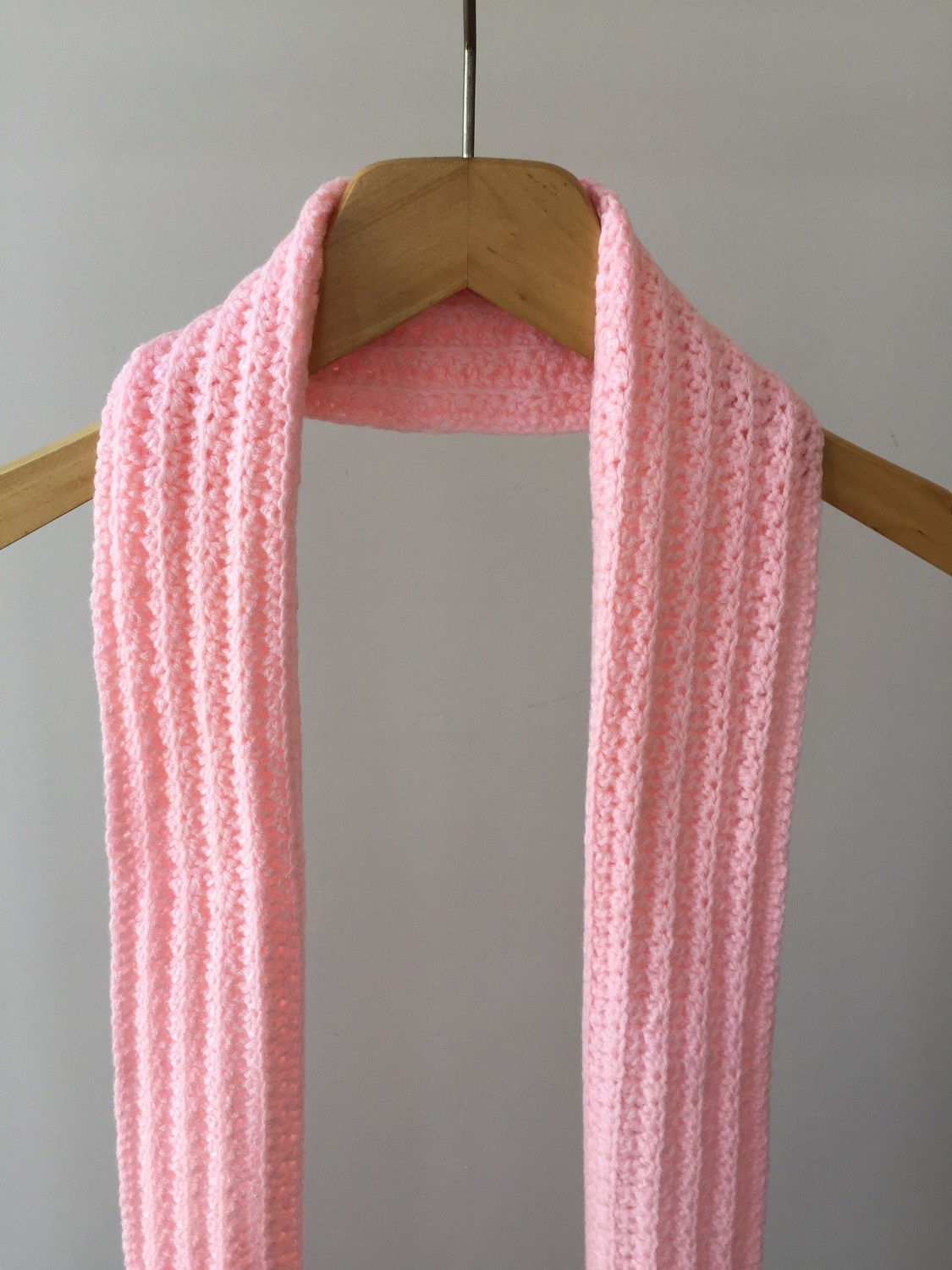 Mora Knit Atkı El Örgüsü Hafif Ince Örgü Pembe Atkı görsel 5