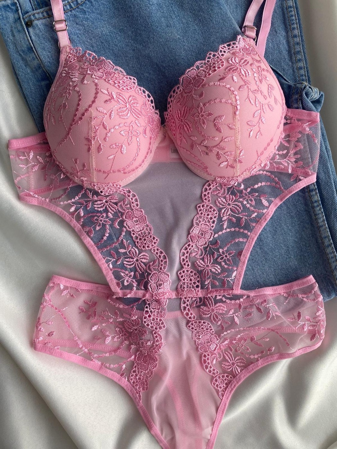 Gold Night Kadın Dantelli Deri Bordo Transparan Çıtçıtlı Sütyenli Body Bodysuit Fantezi Iç Çamaşır görsel 8
