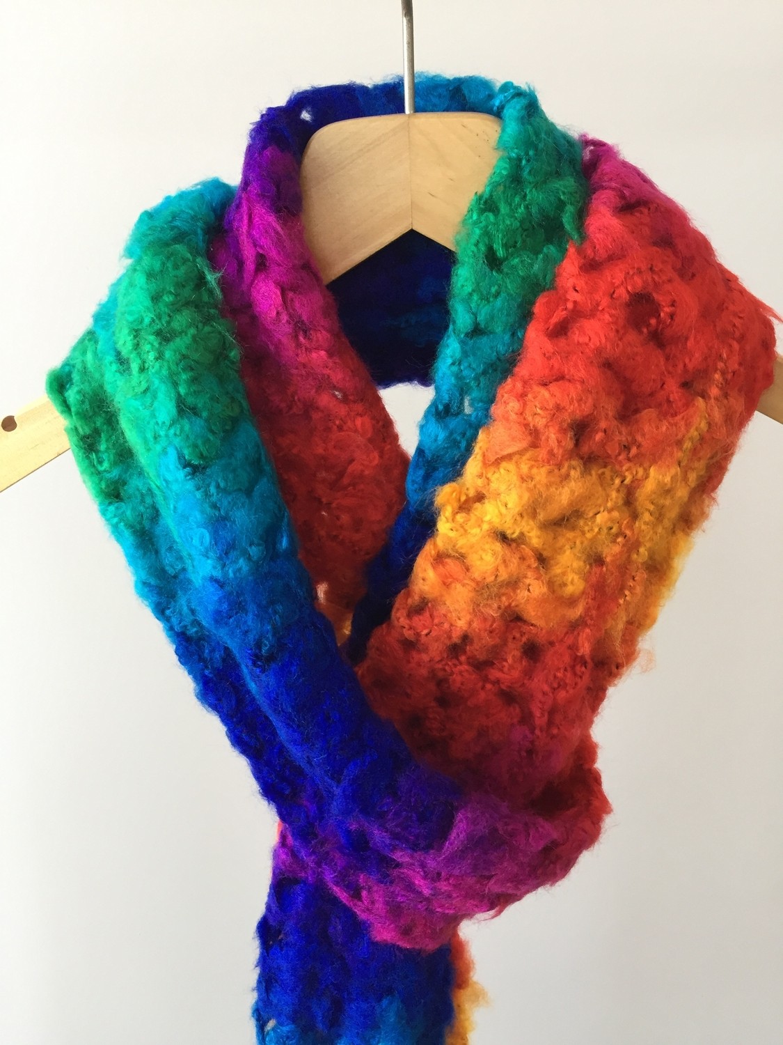 Mora Knit Atkı El Örgüsü Çok Renkli Hafif Atkı görsel 5