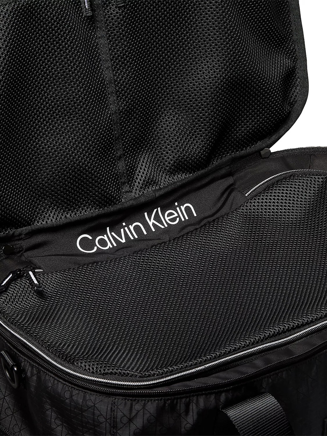 Calvin Klein Erkek Logo Baskılı Fermuar Bölmeli Geniş Iç Hacimli Siyah Seyahat Çantası LV04D3385G-UB1 görsel 3