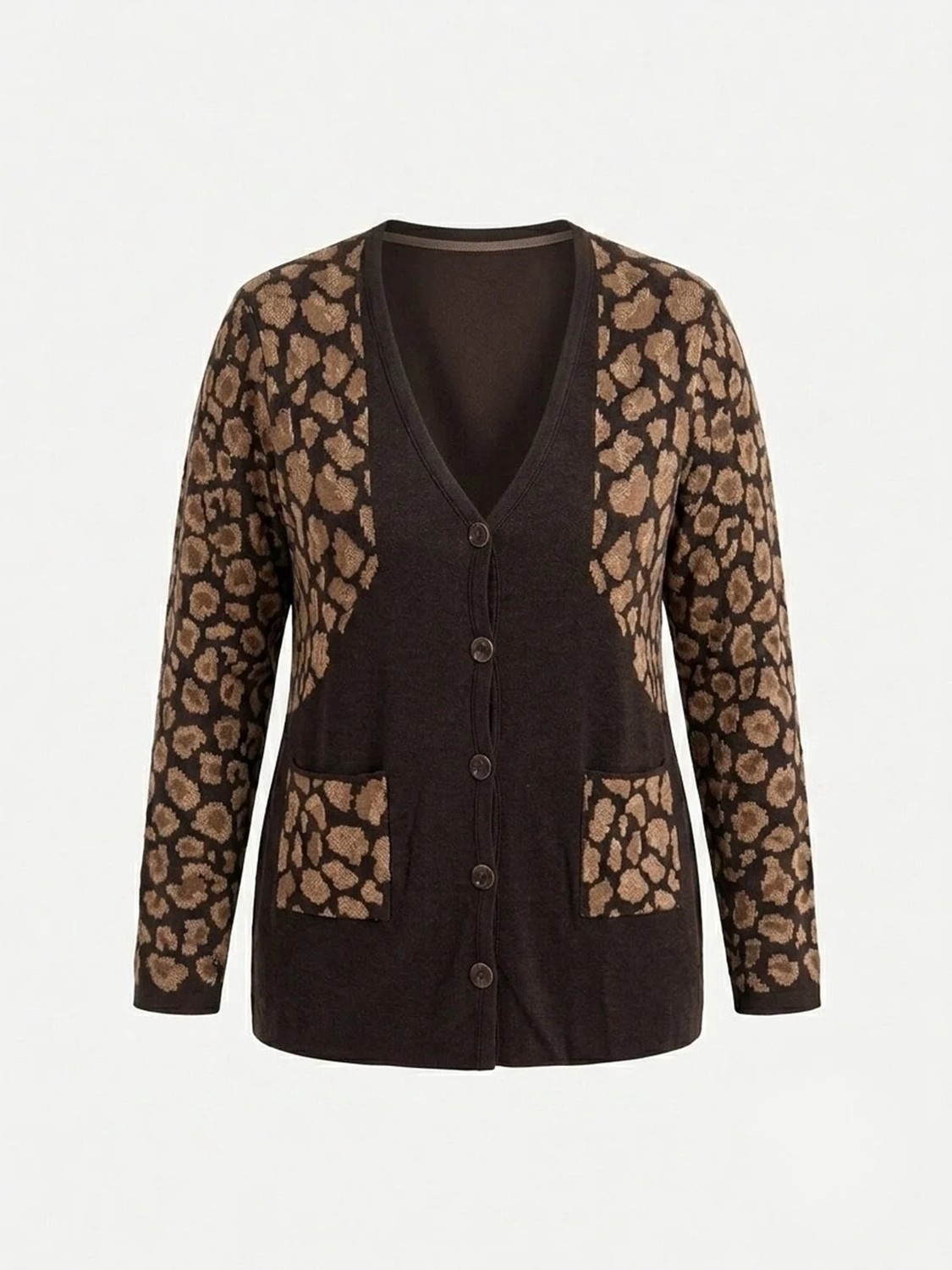 Onno Style Simli Leopar Desen Klasik Düğmeli Ceket görsel 2