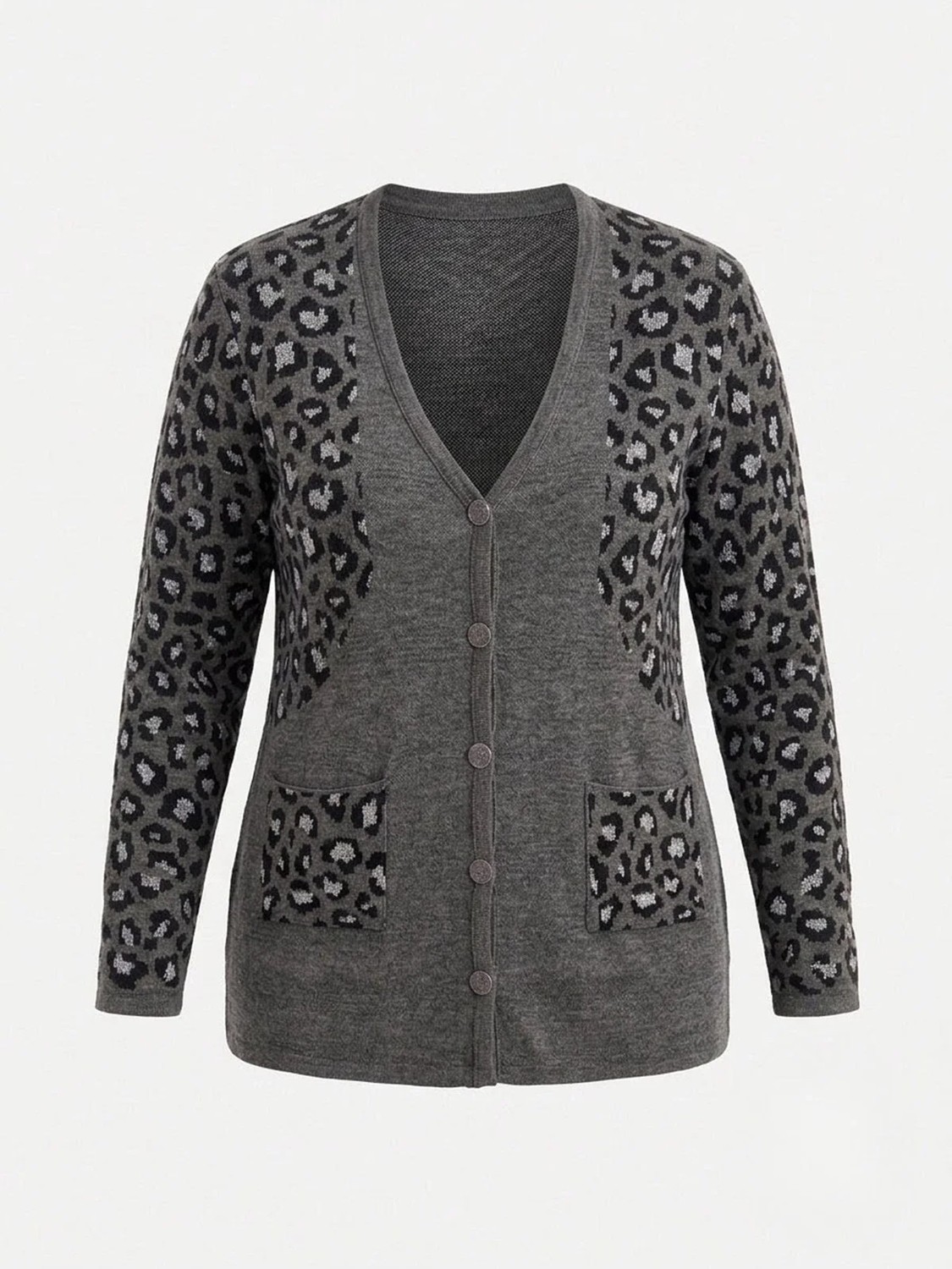 Onno Style Simli Leopar Desen Klasik Düğmeli Ceket görsel 2