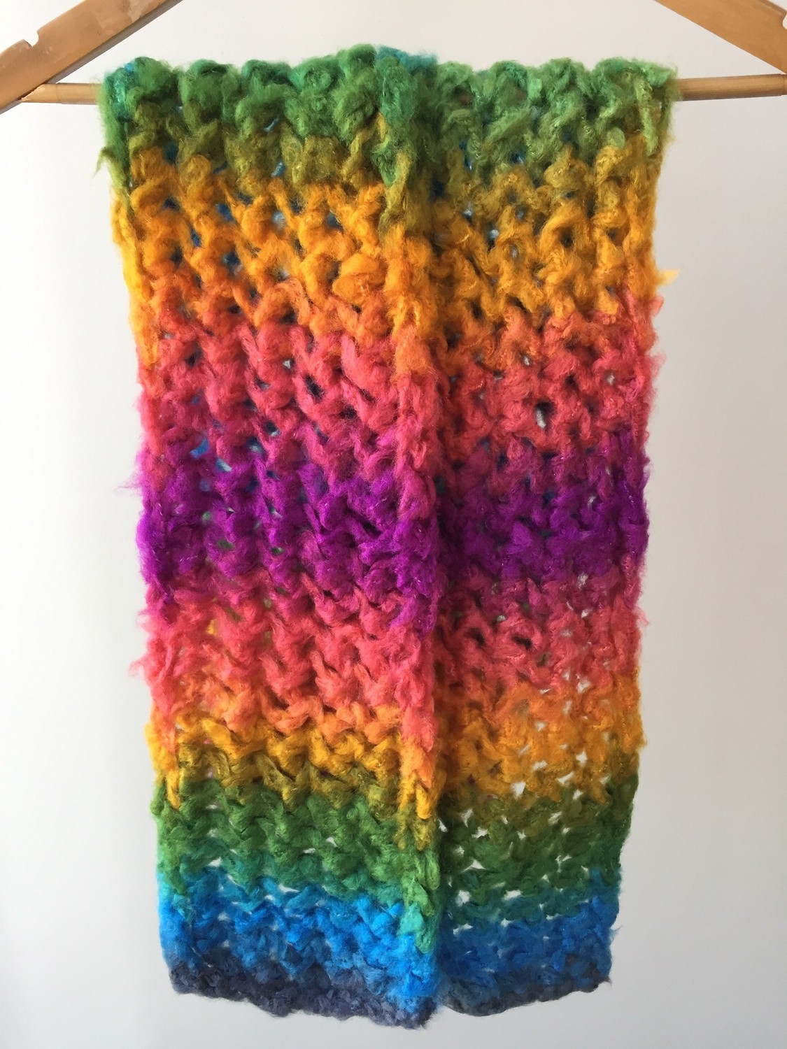 Mora Knit Atkı El Örgüsü Çok Renkli Hafif Atkı