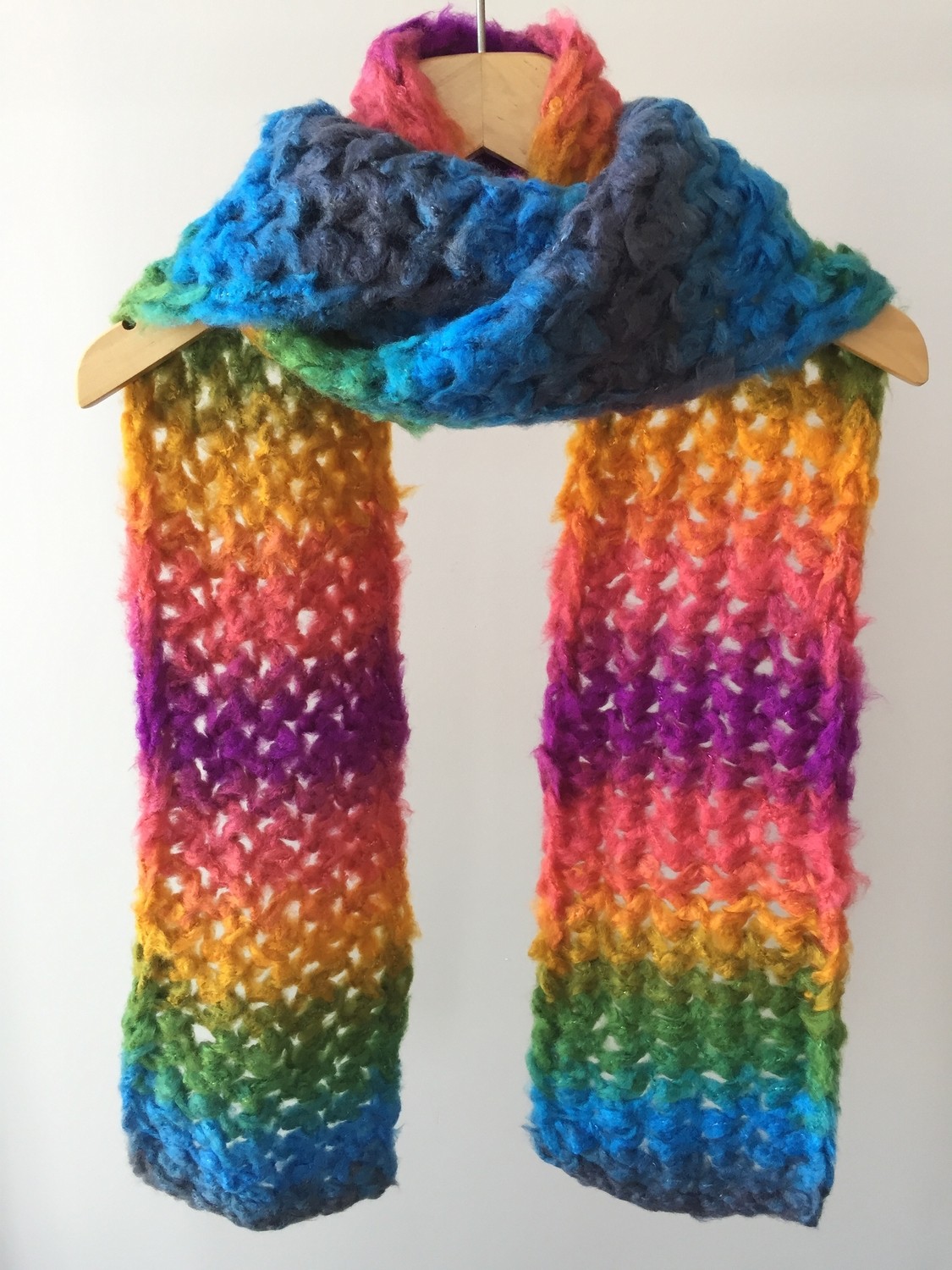 Mora Knit Atkı El Örgüsü Çok Renkli Hafif Atkı görsel 2