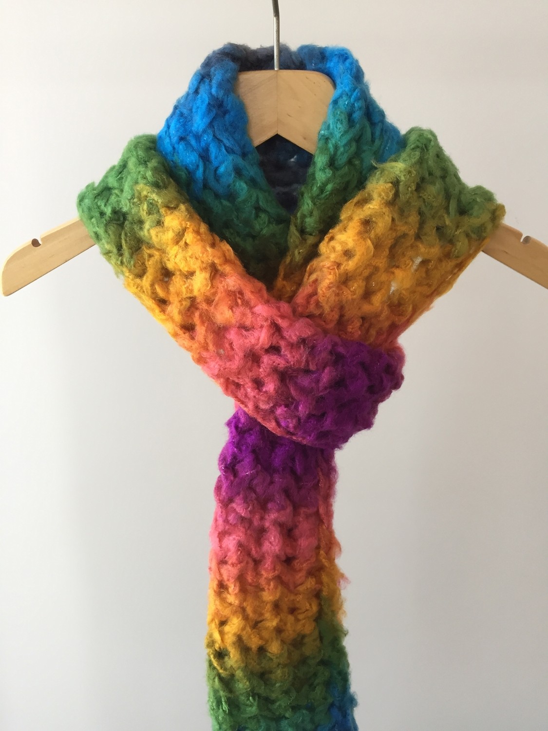 Mora Knit Atkı El Örgüsü Çok Renkli Hafif Atkı görsel 3
