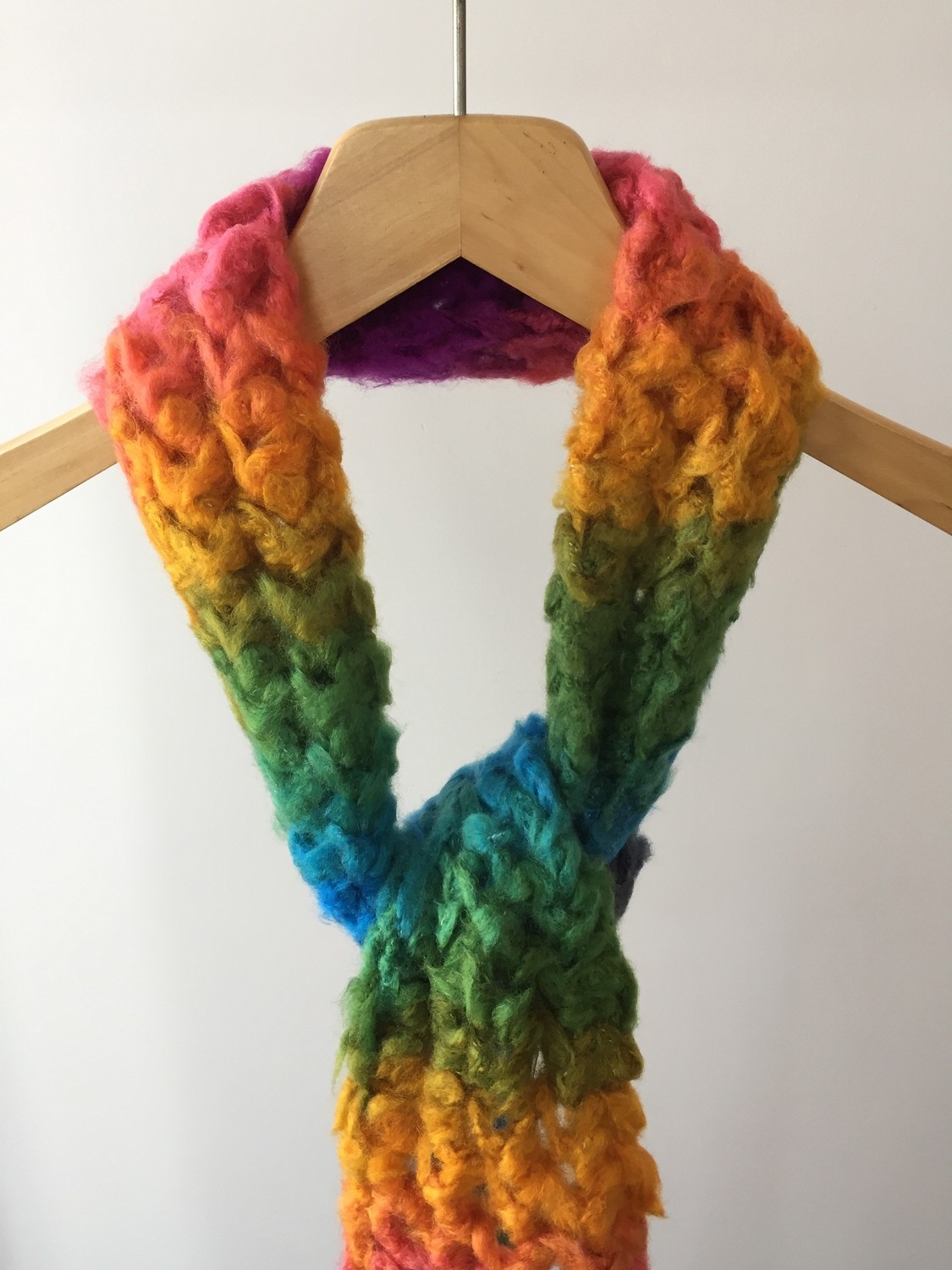 Mora Knit Atkı El Örgüsü Çok Renkli Hafif Atkı görsel 4