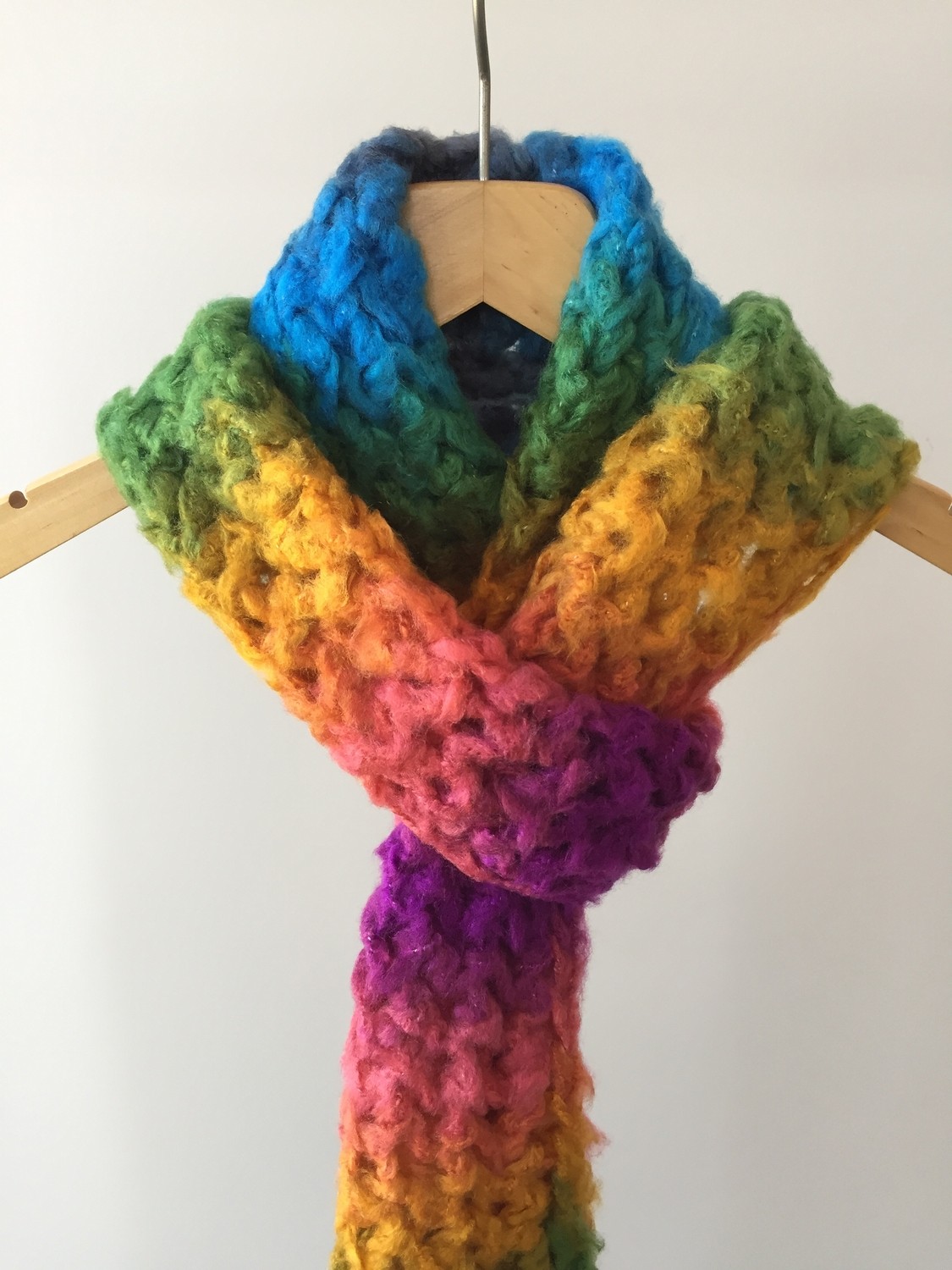 Mora Knit Atkı El Örgüsü Çok Renkli Hafif Atkı görsel 5