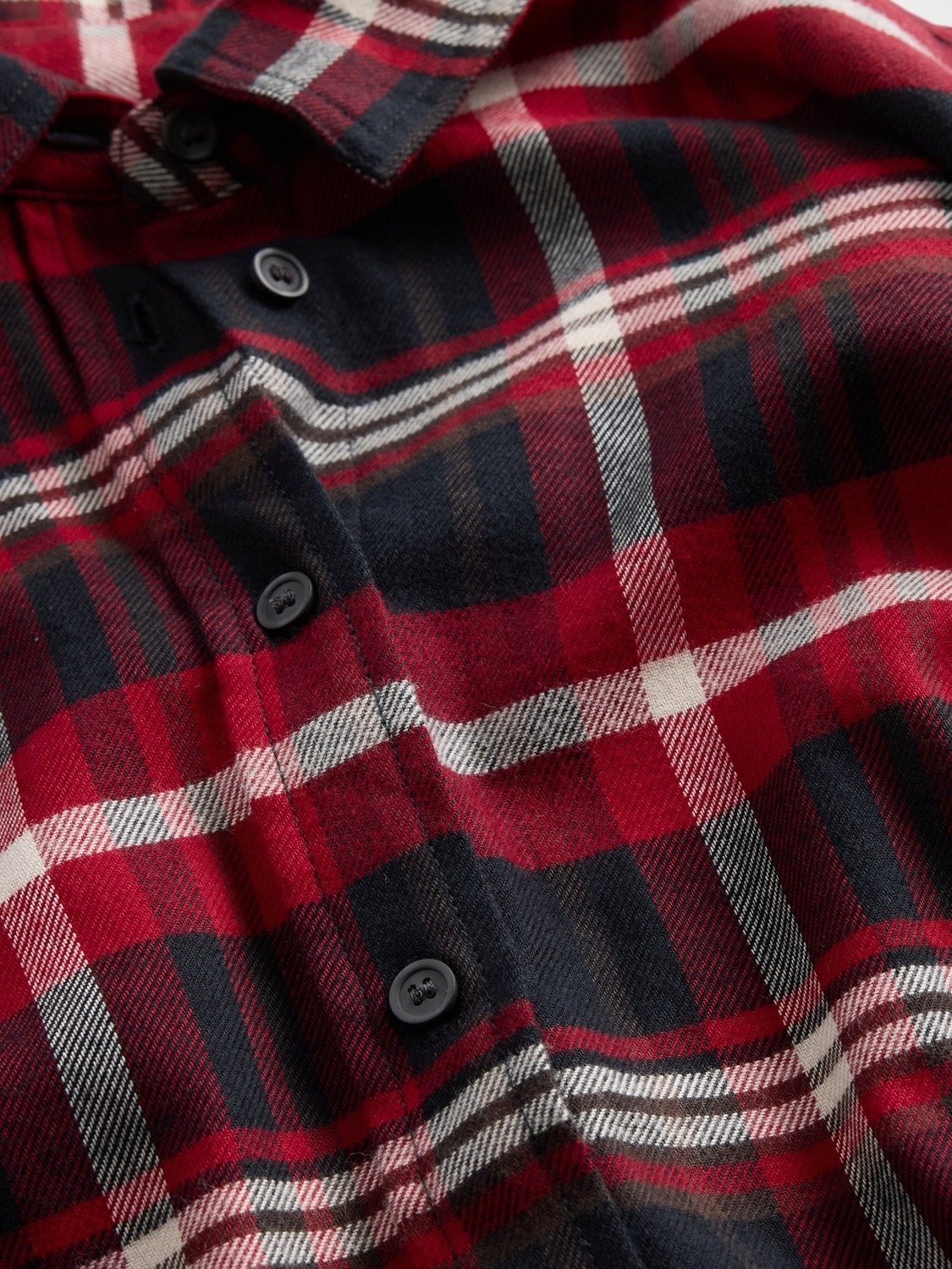 Gap Kadın Bordo Flannel Straight-Hem Crop Gömlek görsel 4