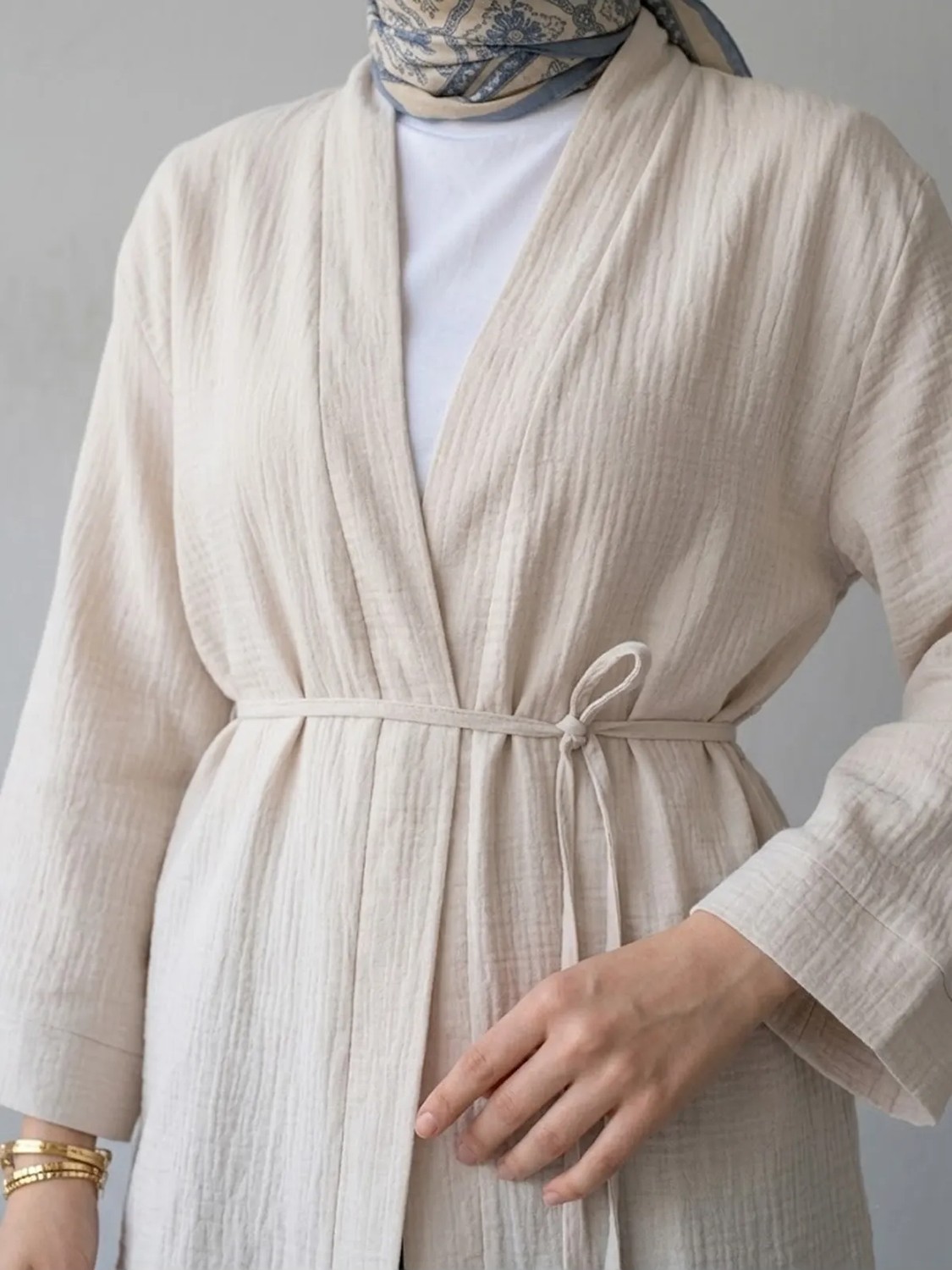 Miostil Müslin Kimono-Lacivert görsel 4