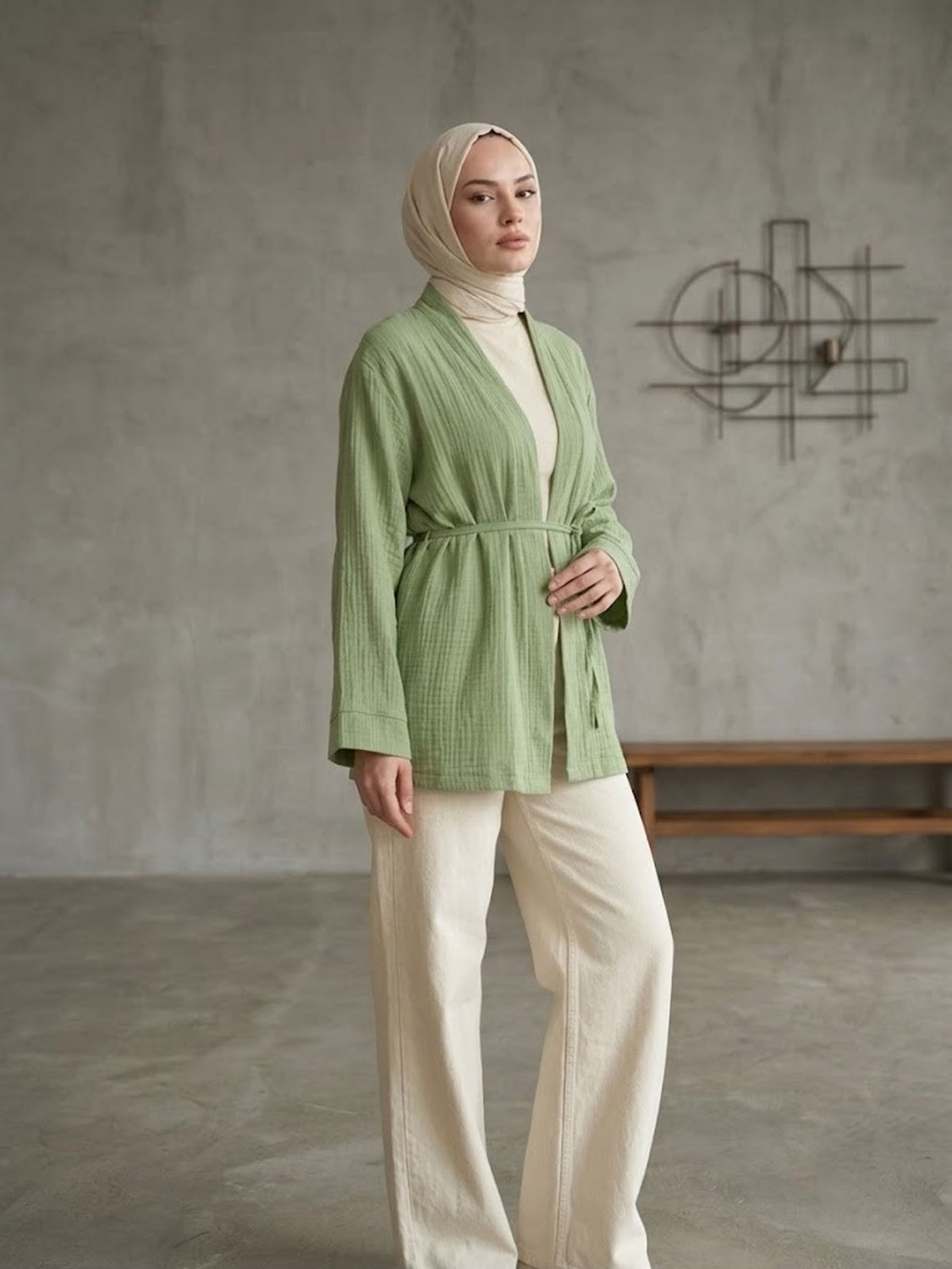 Miostil Müslin Kimono-Lacivert görsel 6