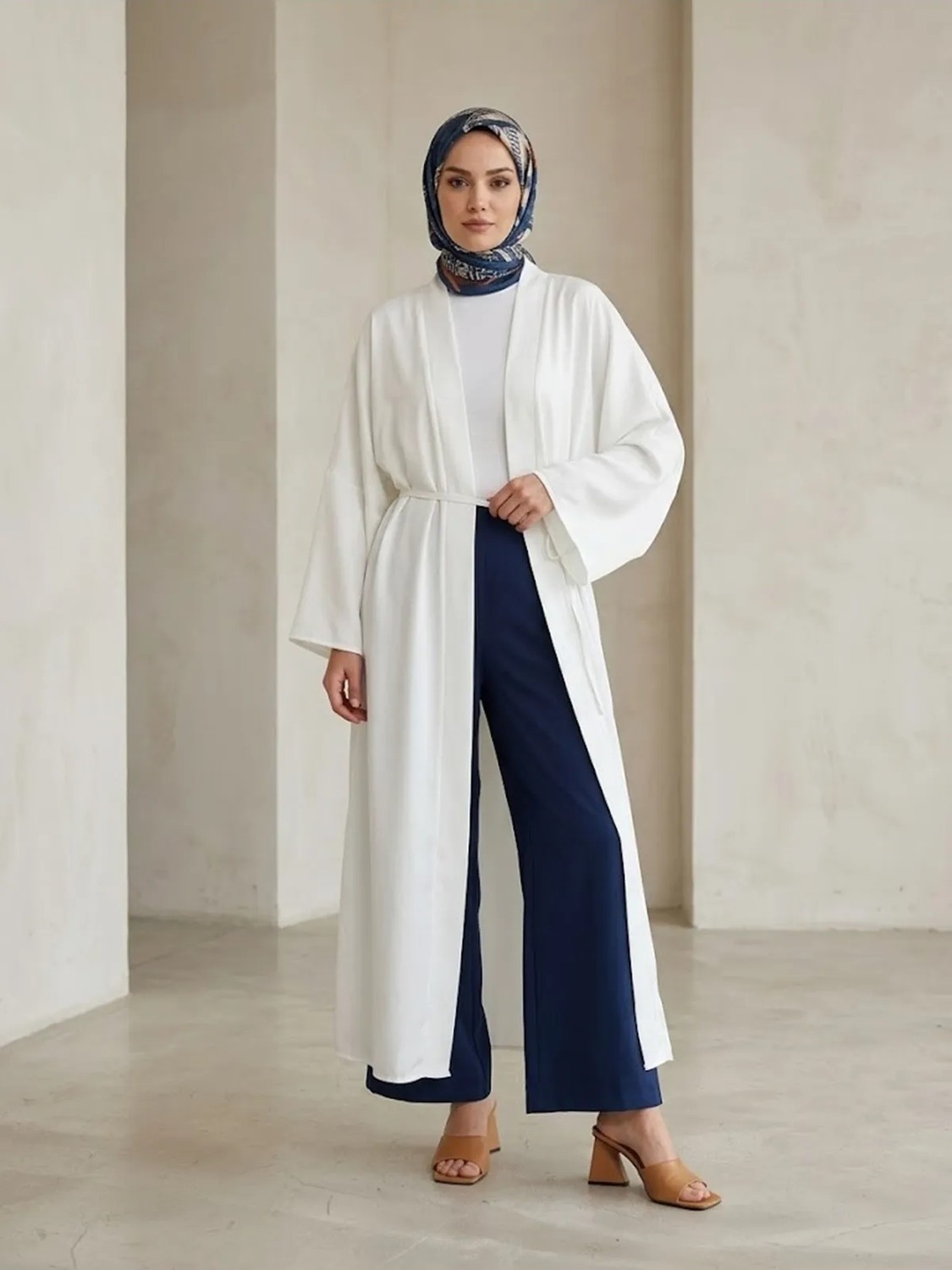 Miostil Kimono Uzun Dubai Hırka-Siyah görsel 4