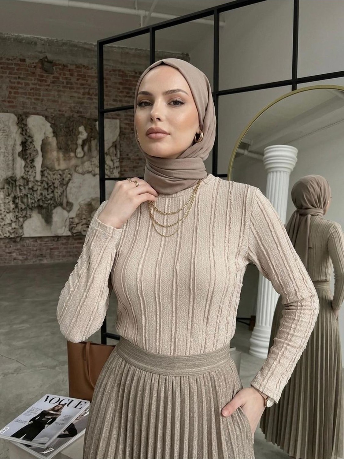 Miostil Bisiklet Yaka Fırfır Bluz-Bordo görsel 7