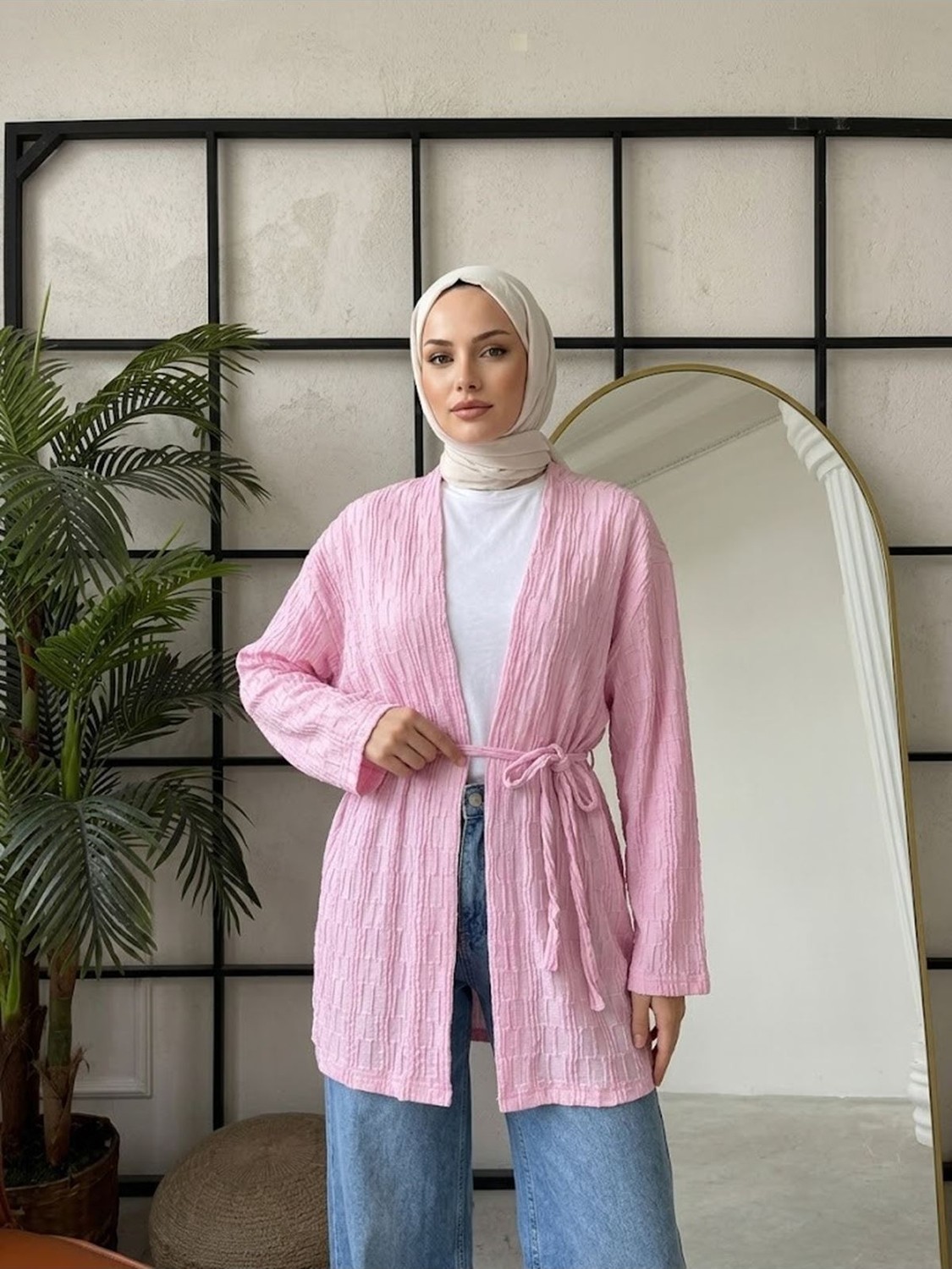 Miostil Ağaç Kabuğu Hırka-Pembe görsel 8