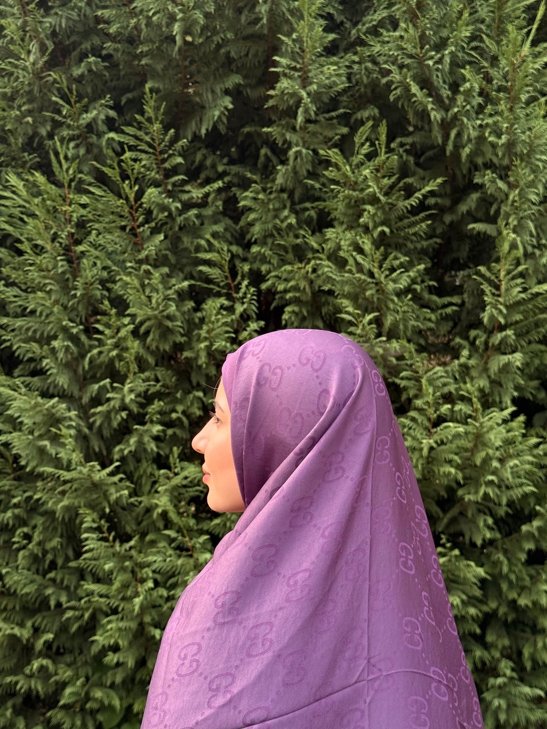 Silk Fresh Mor Renk G Desen Şal