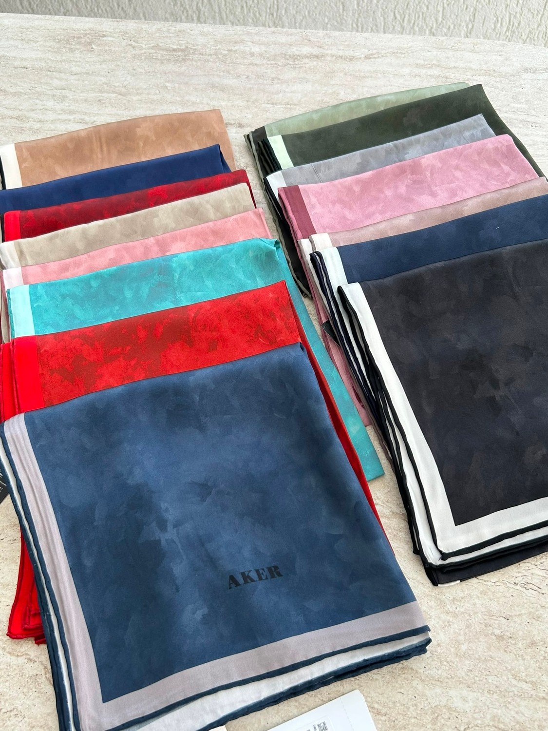 Aker Bulut Desen Sura Ipek Eşarp 7208701-344 görsel 2