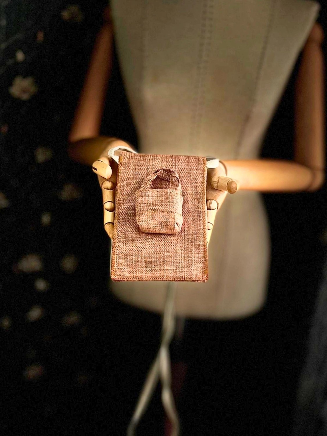 Ggart Handmade Meadov Nakış Işlemeli Keten Telefon Çantası, Telefon Kılıfı V23 görsel 3