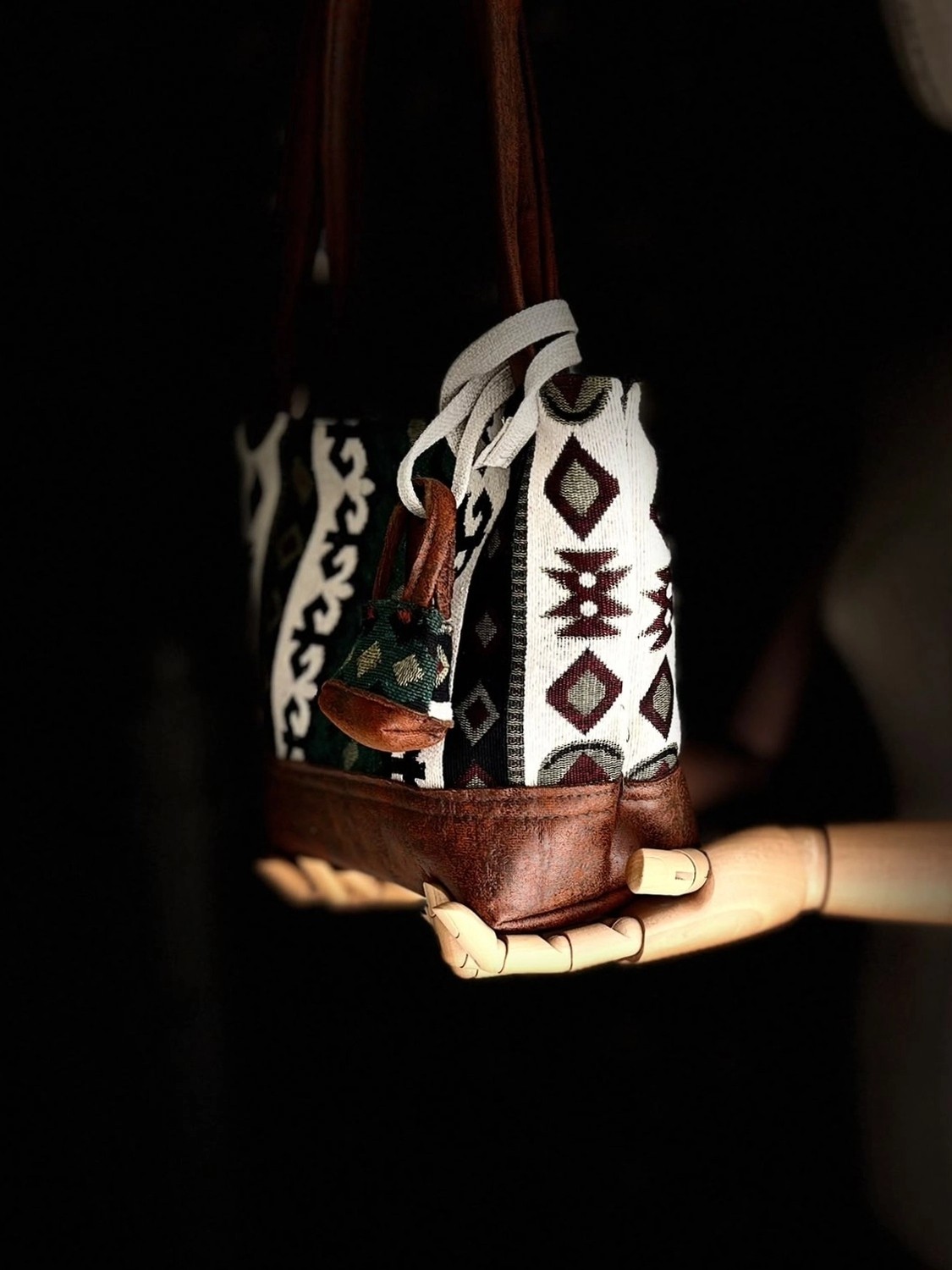 Ggart Handmade Terra El Yapımı Kumaş Bayan Çanta, Tote Çanta V6 görsel 6