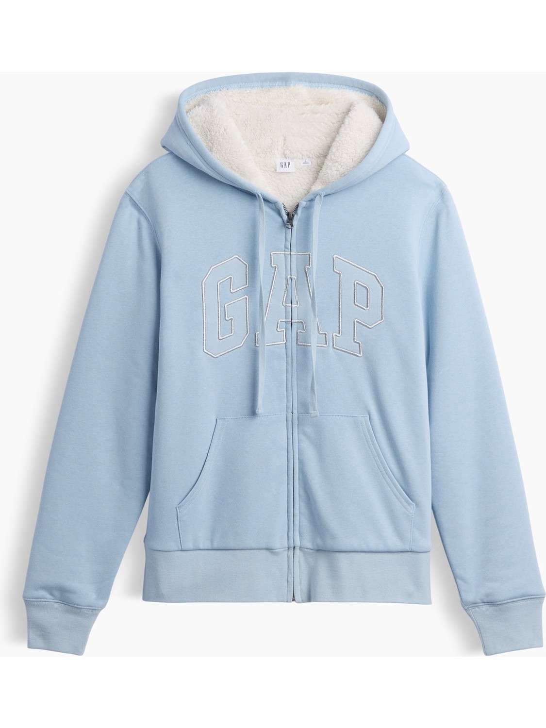 Gap Kadın Kahverengi Relaxed Gap Logo Sherpa-Astarlı Fermuarlı Sweatshirt görsel 7