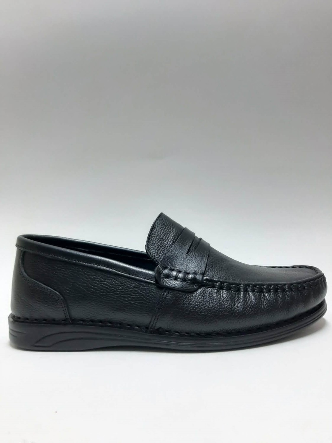 Baloğlu Hakiki Deri Siyah Bağcıksız Loafer Rahat Hafif Ortopedik Yazlık Erkek Ayakkabı C-9133084BLGLU