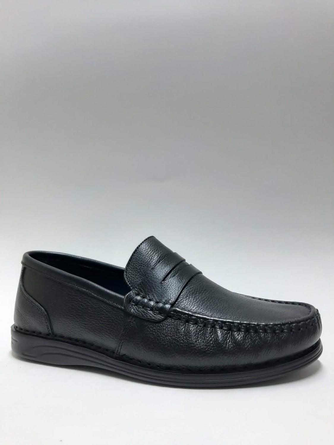 Baloğlu Hakiki Deri Siyah Bağcıksız Loafer Rahat Hafif Ortopedik Yazlık Erkek Ayakkabı C-9133084BLGLU görsel 2