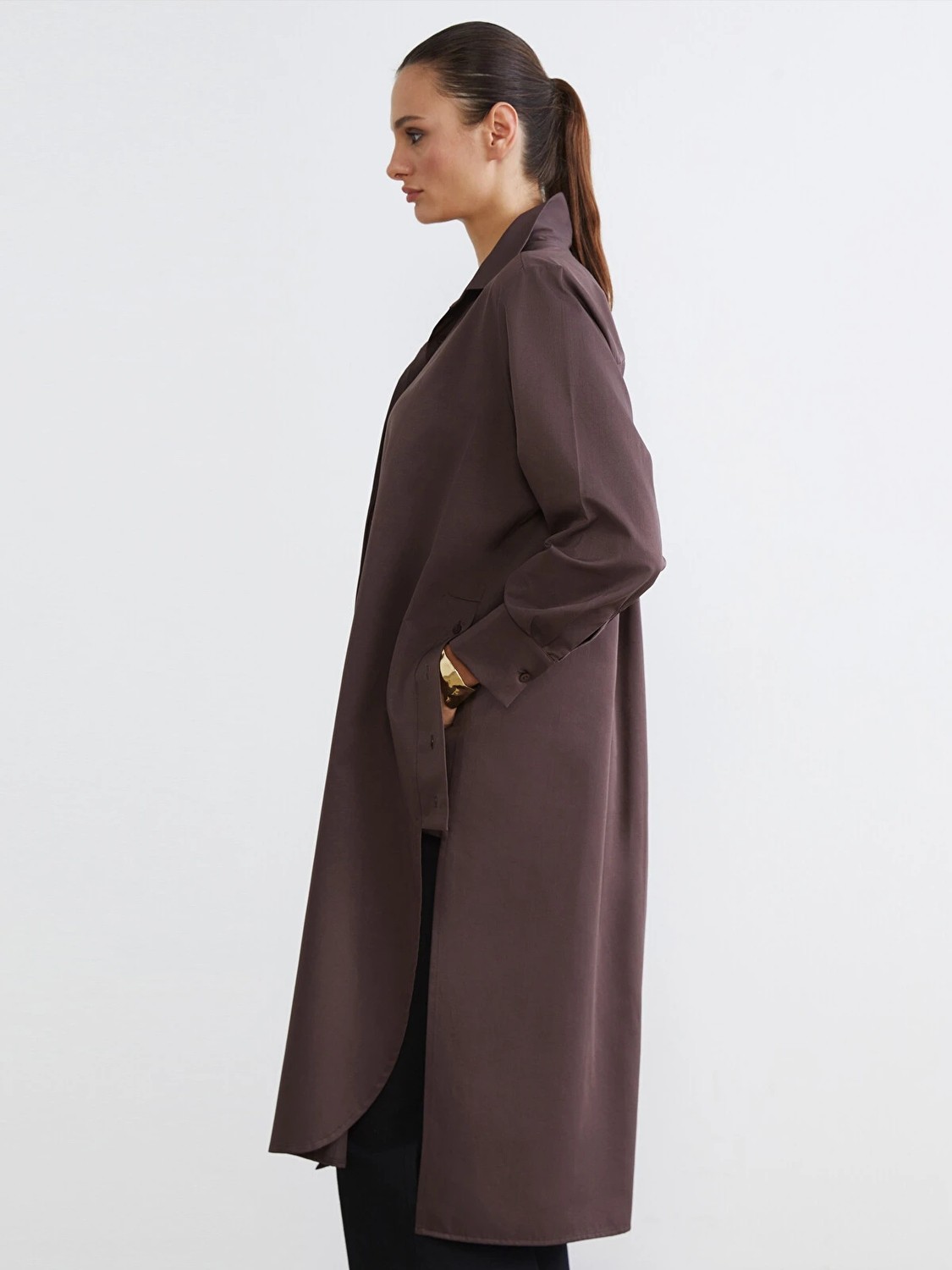 LC Waikiki Yeni Sezon Loose Fit Kadın Gömlek Tunik görsel 5