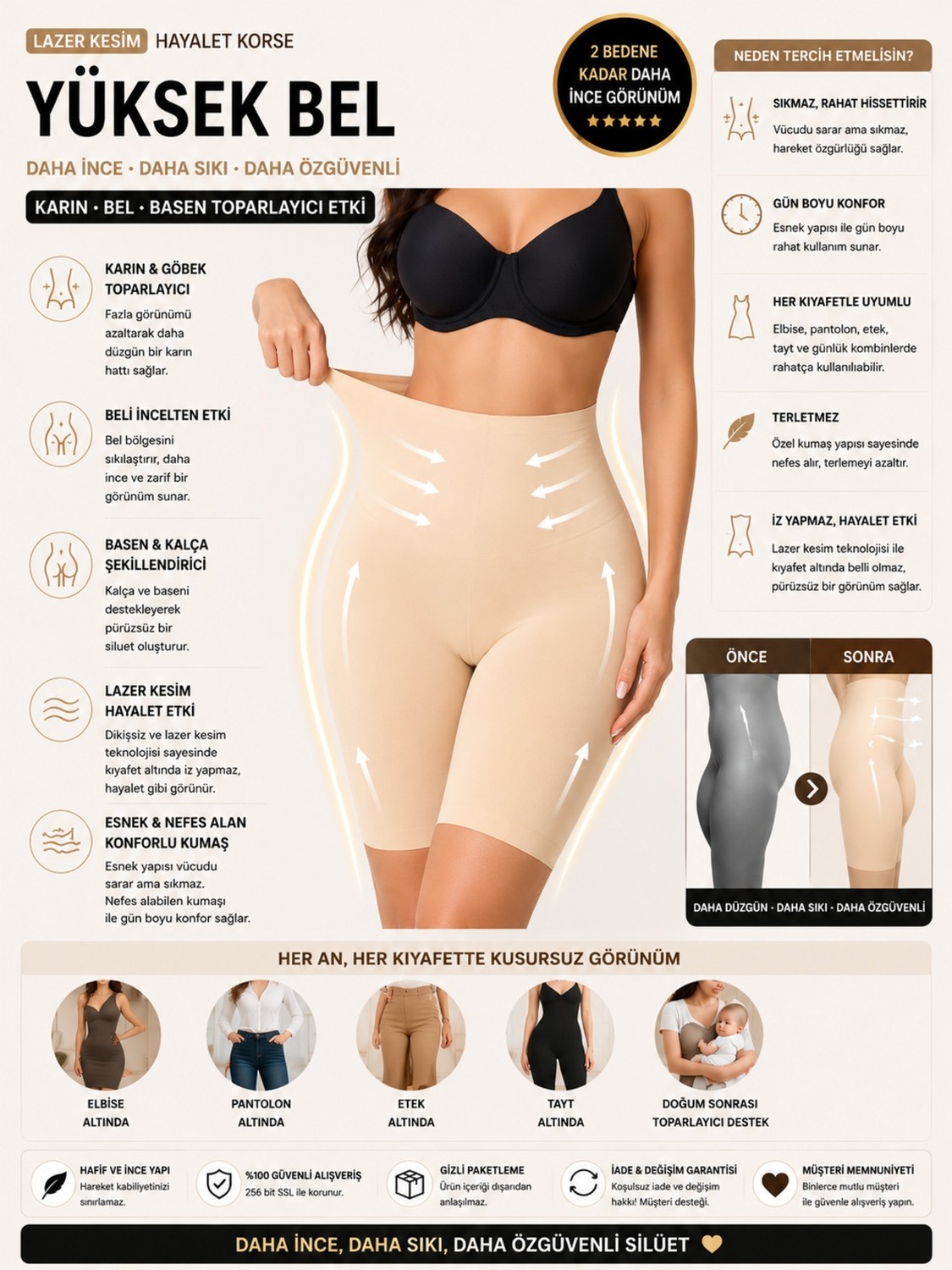 Fit Women Lazer Kesim Etkili Paçalı Korse 4401 görsel 2
