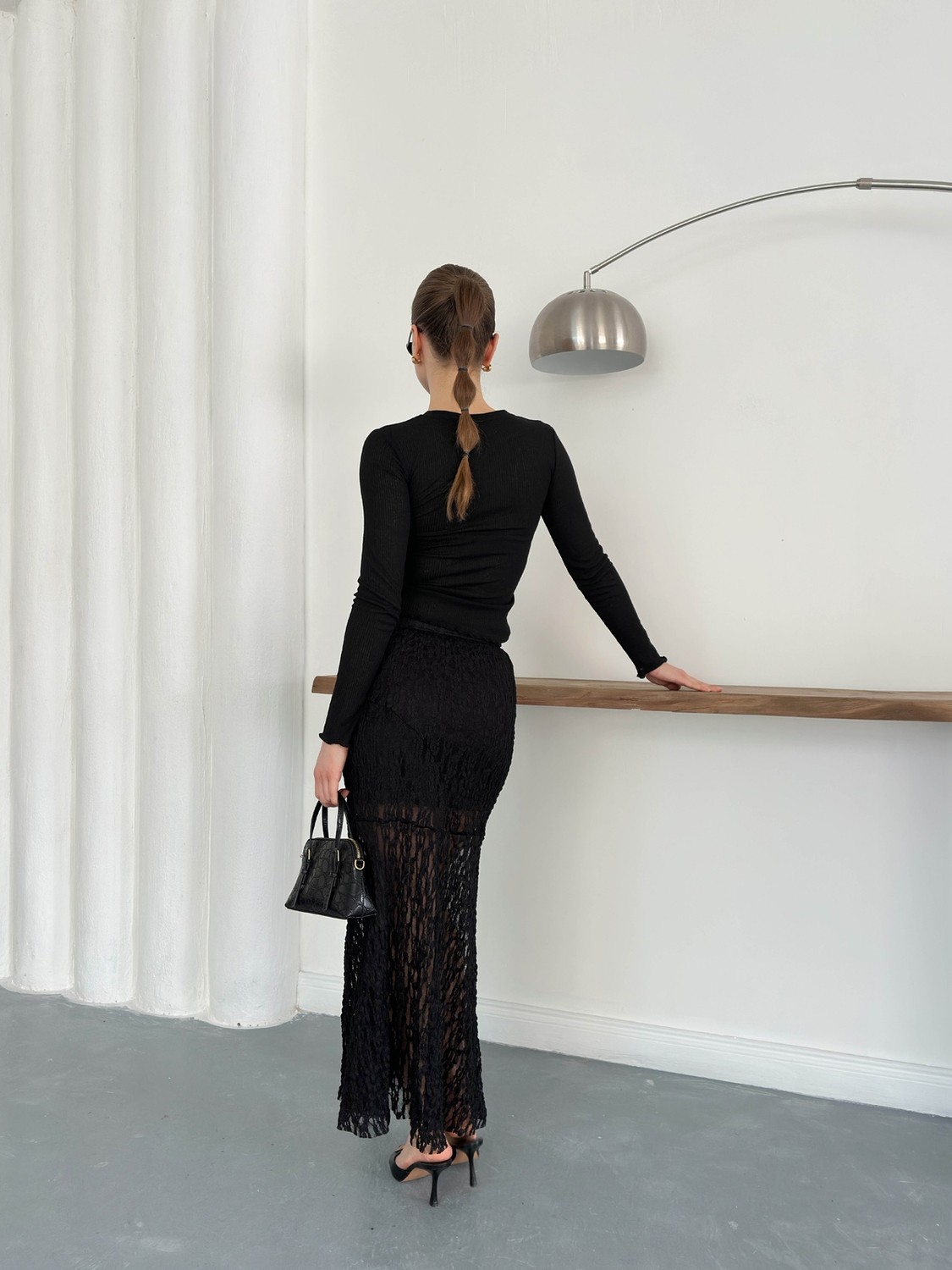 Very Moda Dantel Abiye Etek | F1887 görsel 5