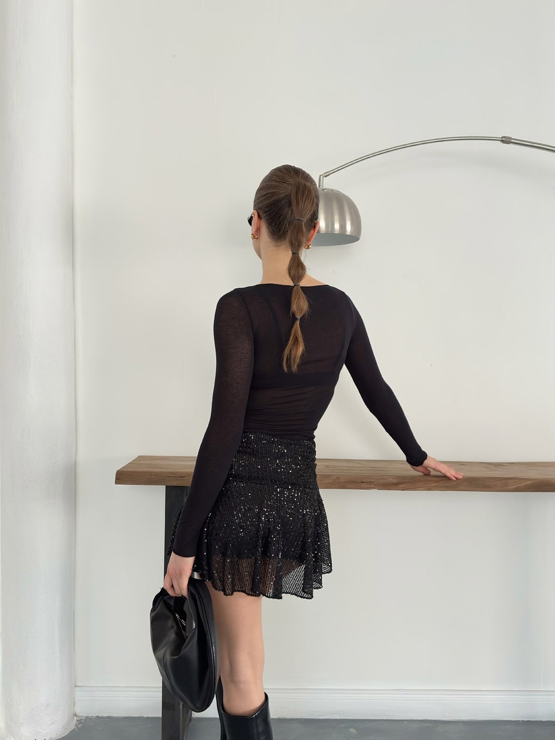 Very Moda Pullu Asimetrik Etek | D2932 görsel 4
