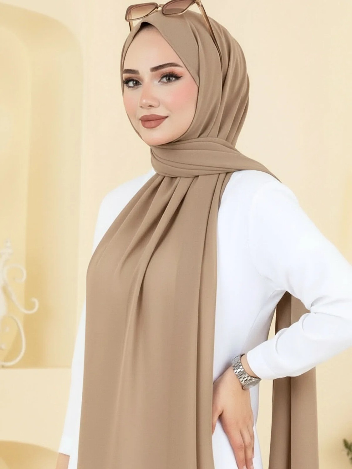 Asia Collection Düz Şifon Şal