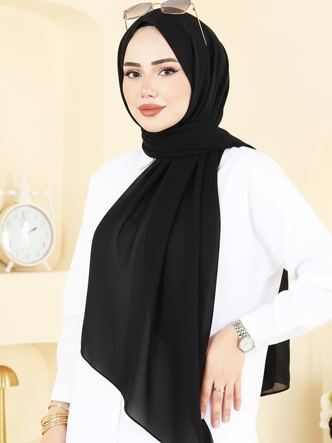 Asia Collection Düz Şifon Şal