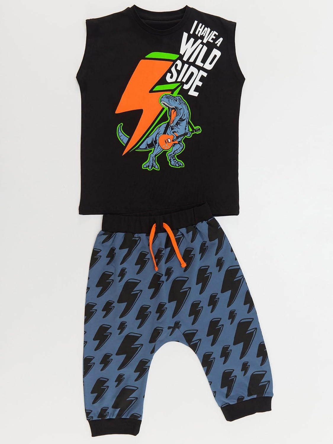 Die Grup Şimşek Dino Erkek Çocuk T-Shirt Kapri Şort Takım görsel 3