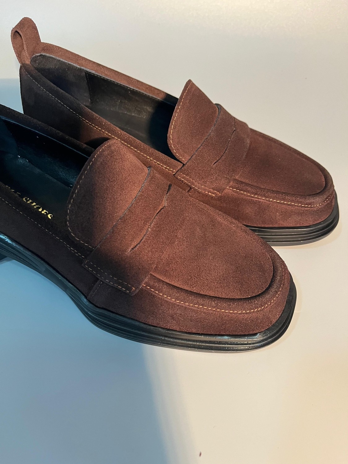 Butik Noble Shoes Hakiki Deri Kahve Süet Kadın Loafer Ayakkabı görsel 6